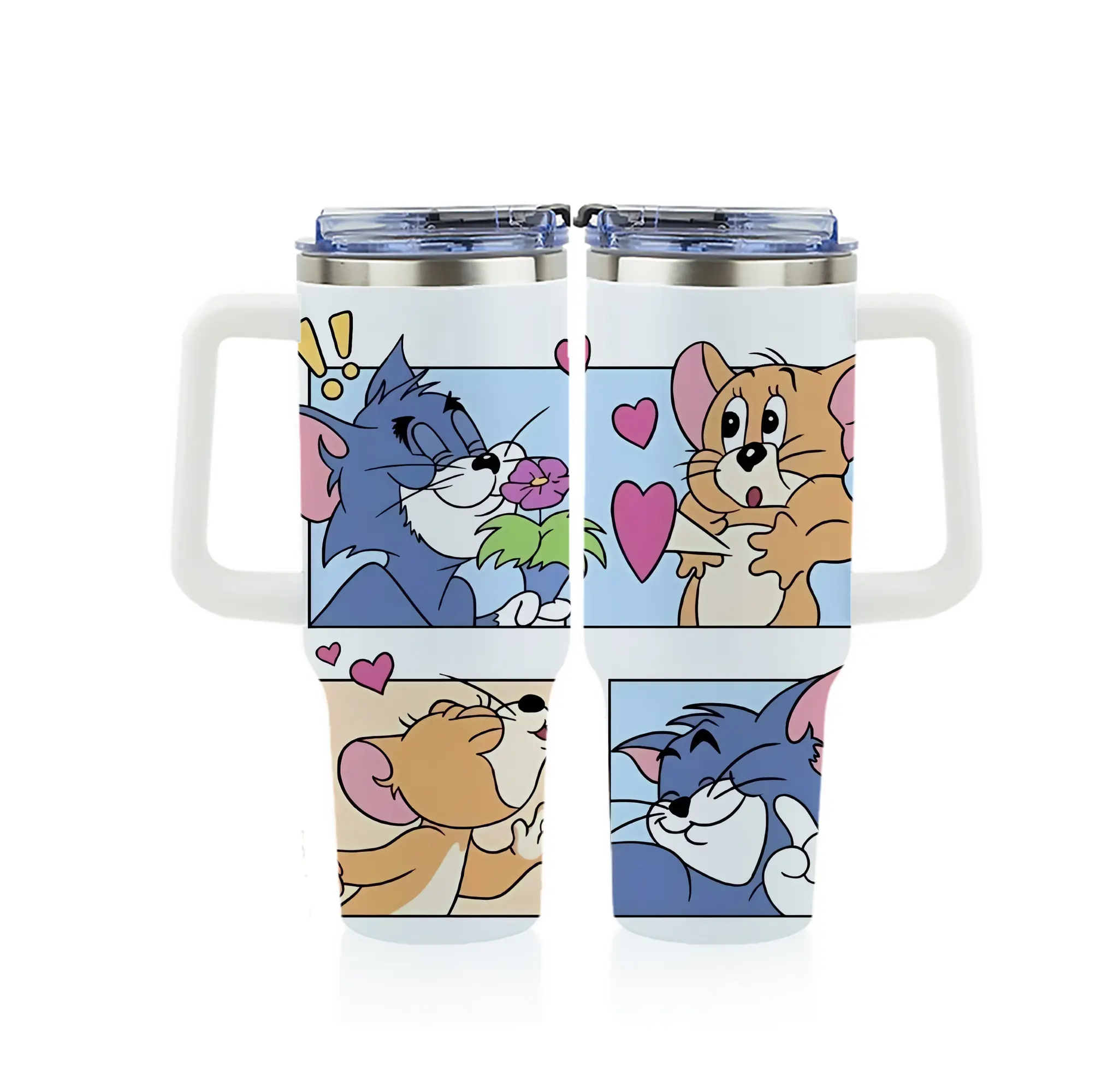 トムとジェリー グッズ ジェリー - 1200mL フルプリント車用タンブラー ・ 304ステンレス 内側 ・ 201ステンレス 外側 ・ 保温 保冷 ・ 通勤 ドライブ アウトドア用