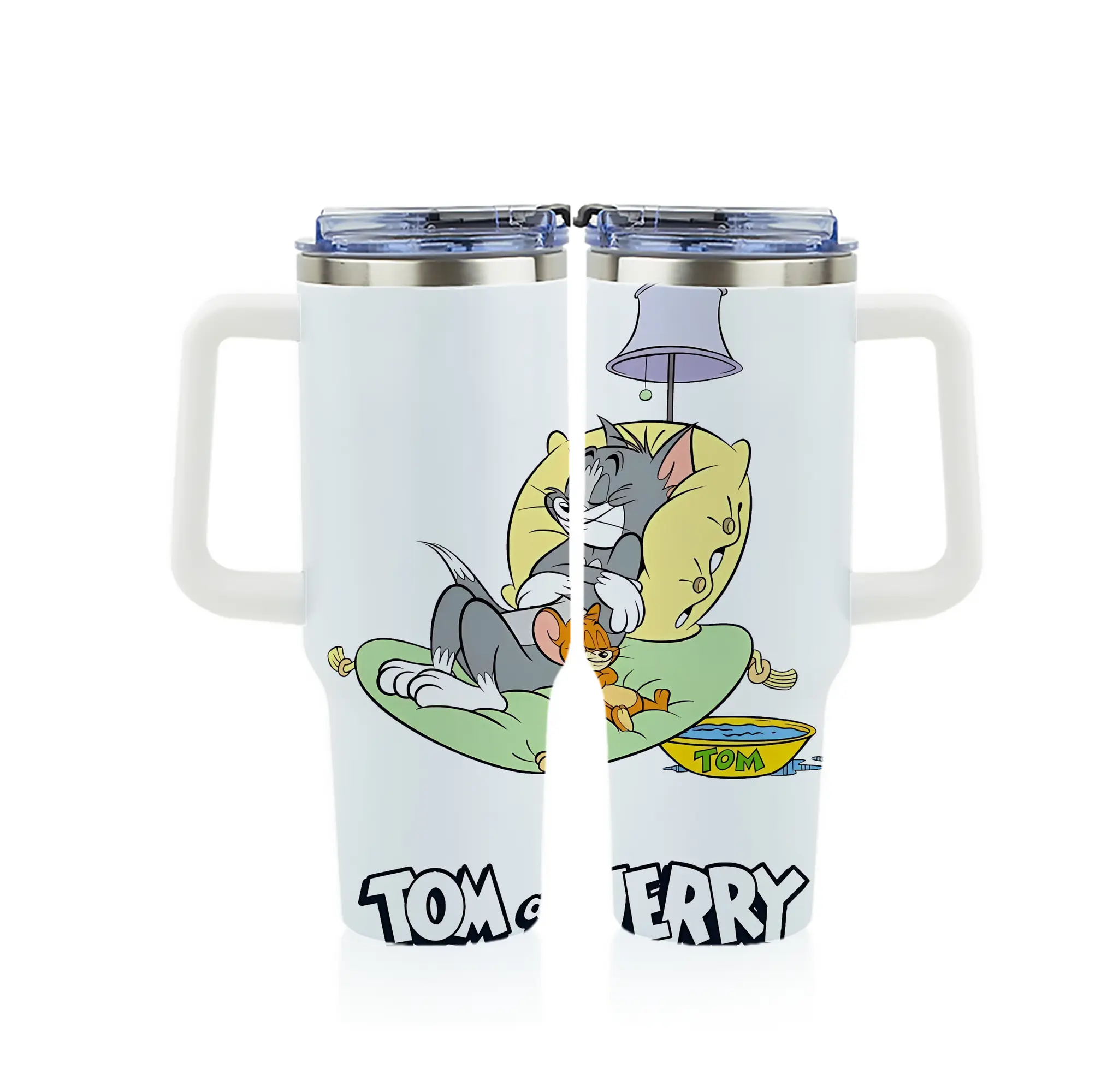 トムとジェリー グッズ ジェリー - 1200mL フルプリント車用タンブラー ・ 304ステンレス 内側 ・ 201ステンレス 外側 ・ 保温 保冷 ・ 通勤 ドライブ アウトドア用