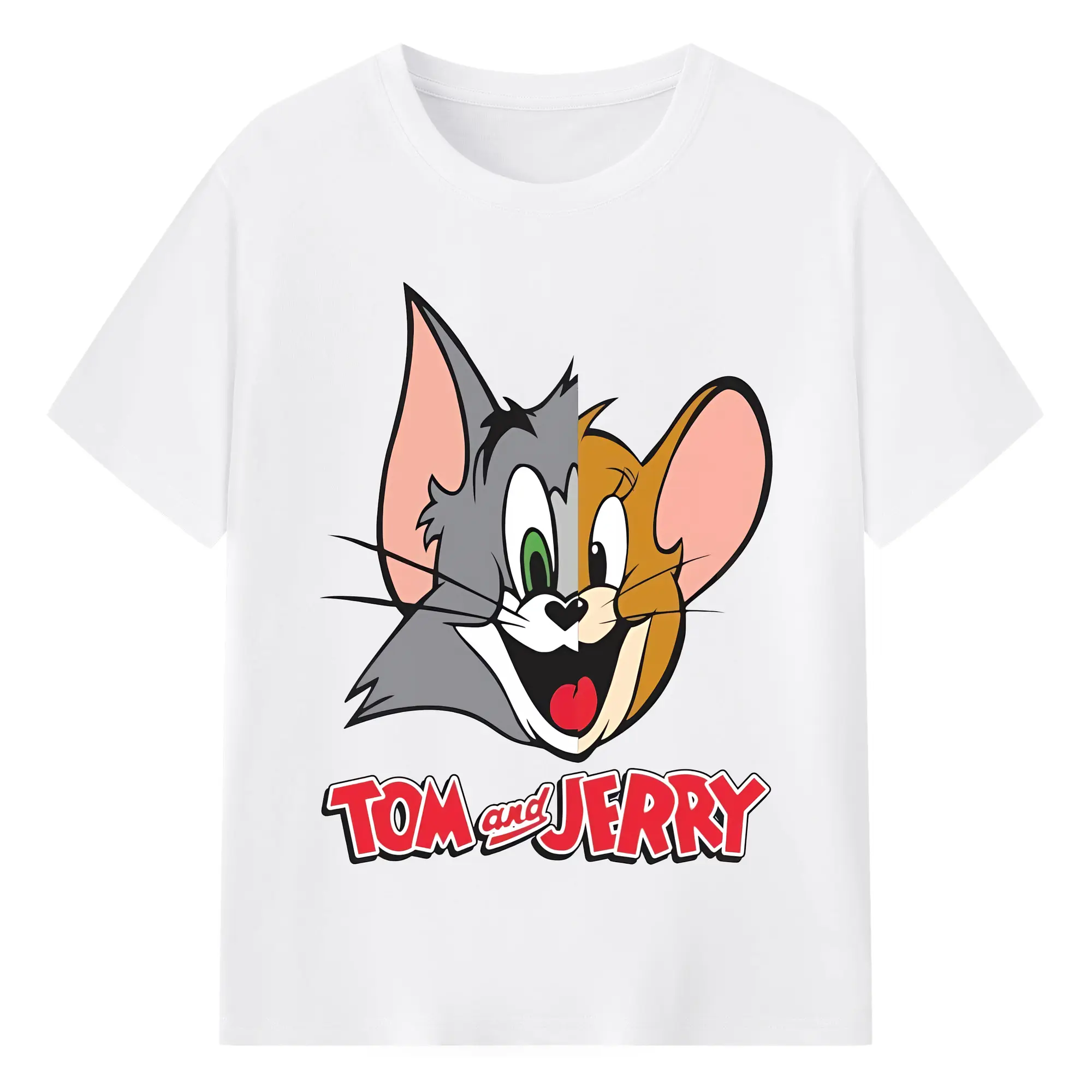 トムとジェリー グッズ ジェリー - 綿100％ 半袖Tシャツ ・ フロントプリント ・ 快適 通気性 ・ 日常使い 散歩 スポーツ用