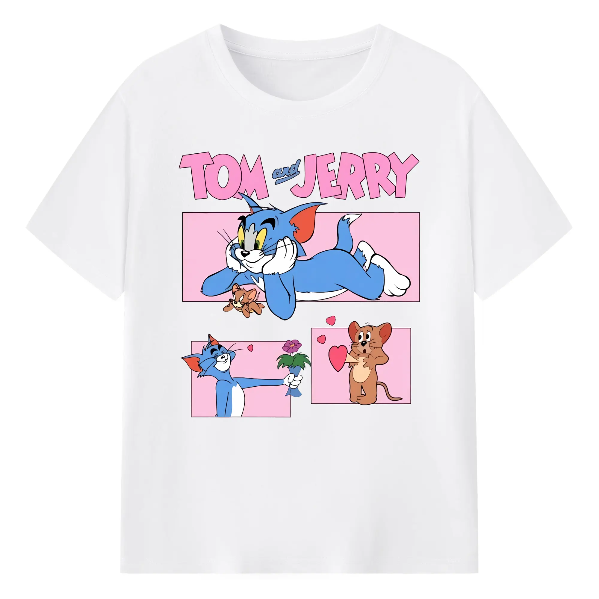 トムとジェリー グッズ ジェリー - 綿100％ 半袖Tシャツ ・ フロントプリント ・ 快適 通気性 ・ 日常使い 散歩 スポーツ用