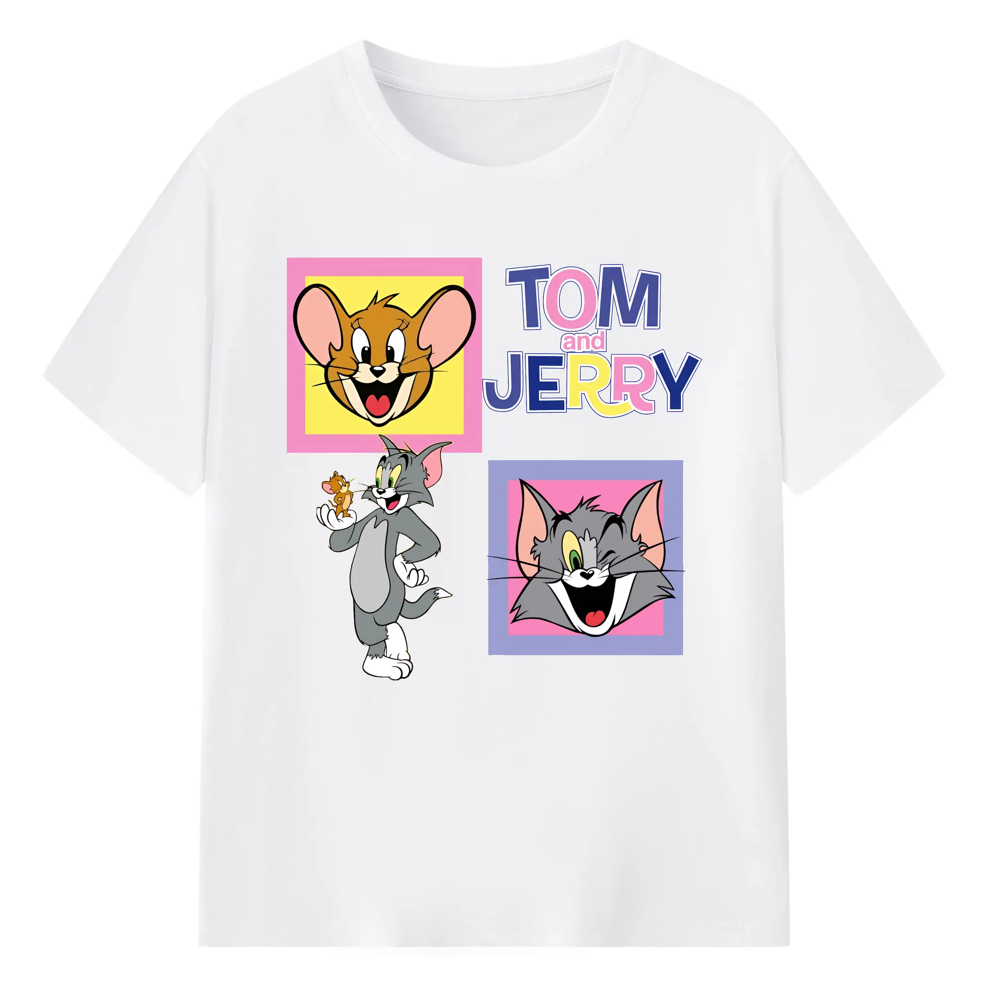 トムとジェリー グッズ ジェリー - 綿100％ 半袖Tシャツ ・ フロントプリント ・ 快適 通気性 ・ 日常使い 散歩 スポーツ用