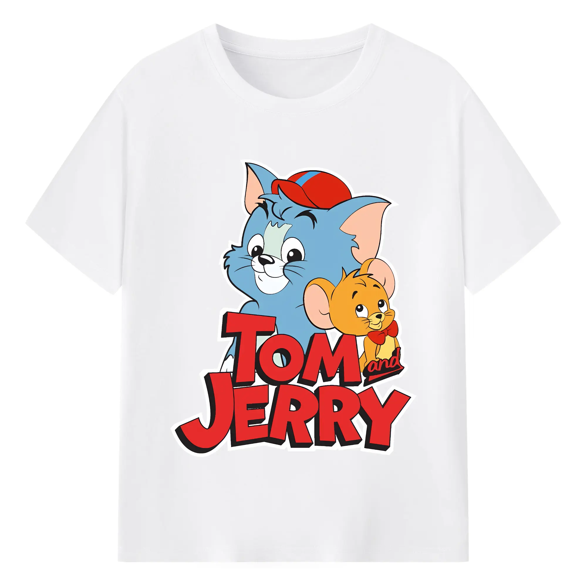 トムとジェリー グッズ ジェリー - 綿100％ 半袖Tシャツ ・ フロントプリント ・ 快適 通気性 ・ 日常使い 散歩 スポーツ用