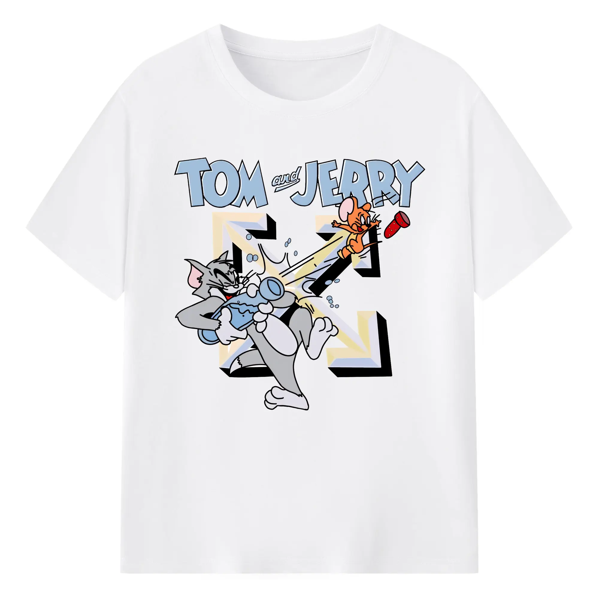 トムとジェリー グッズ ジェリー - 綿100％ 半袖Tシャツ ・ フロントプリント ・ 快適 通気性 ・ 日常使い 散歩 スポーツ用