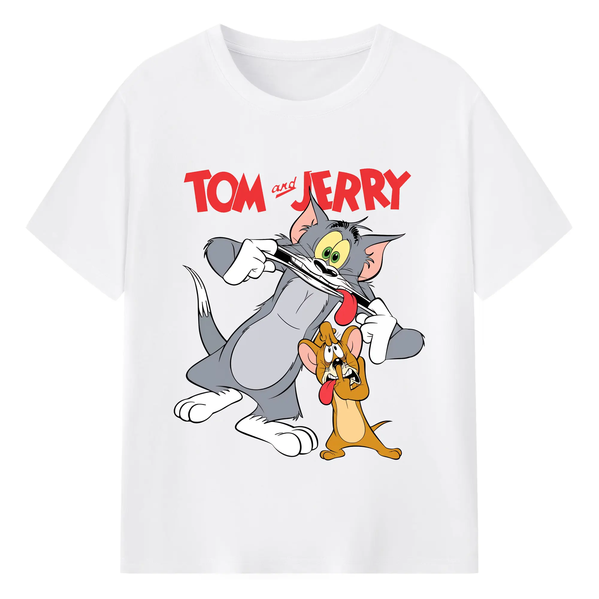 トムとジェリー グッズ ジェリー - 綿100％ 半袖Tシャツ ・ フロントプリント ・ 快適 通気性 ・ 日常使い 散歩 スポーツ用