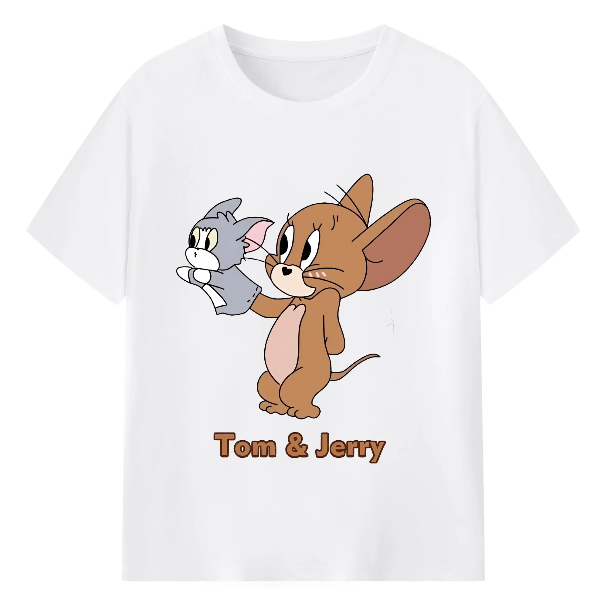 トムとジェリー グッズ ジェリー - 綿100％ 半袖Tシャツ ・ フロントプリント ・ 快適 通気性 ・ 日常使い 散歩 スポーツ用