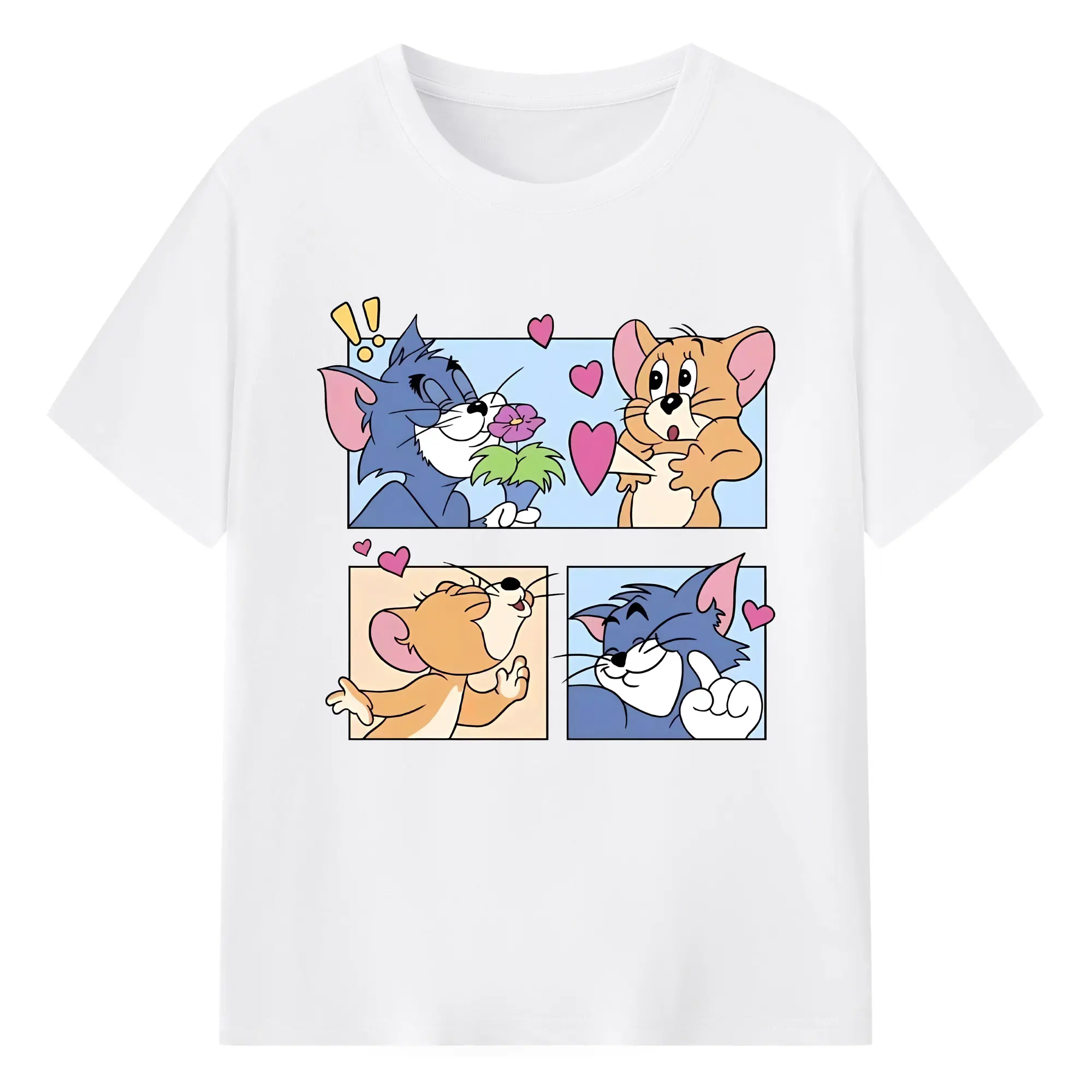 トムとジェリー グッズ ジェリー - 綿100％ 半袖Tシャツ ・ フロントプリント ・ 快適 通気性 ・ 日常使い 散歩 スポーツ用