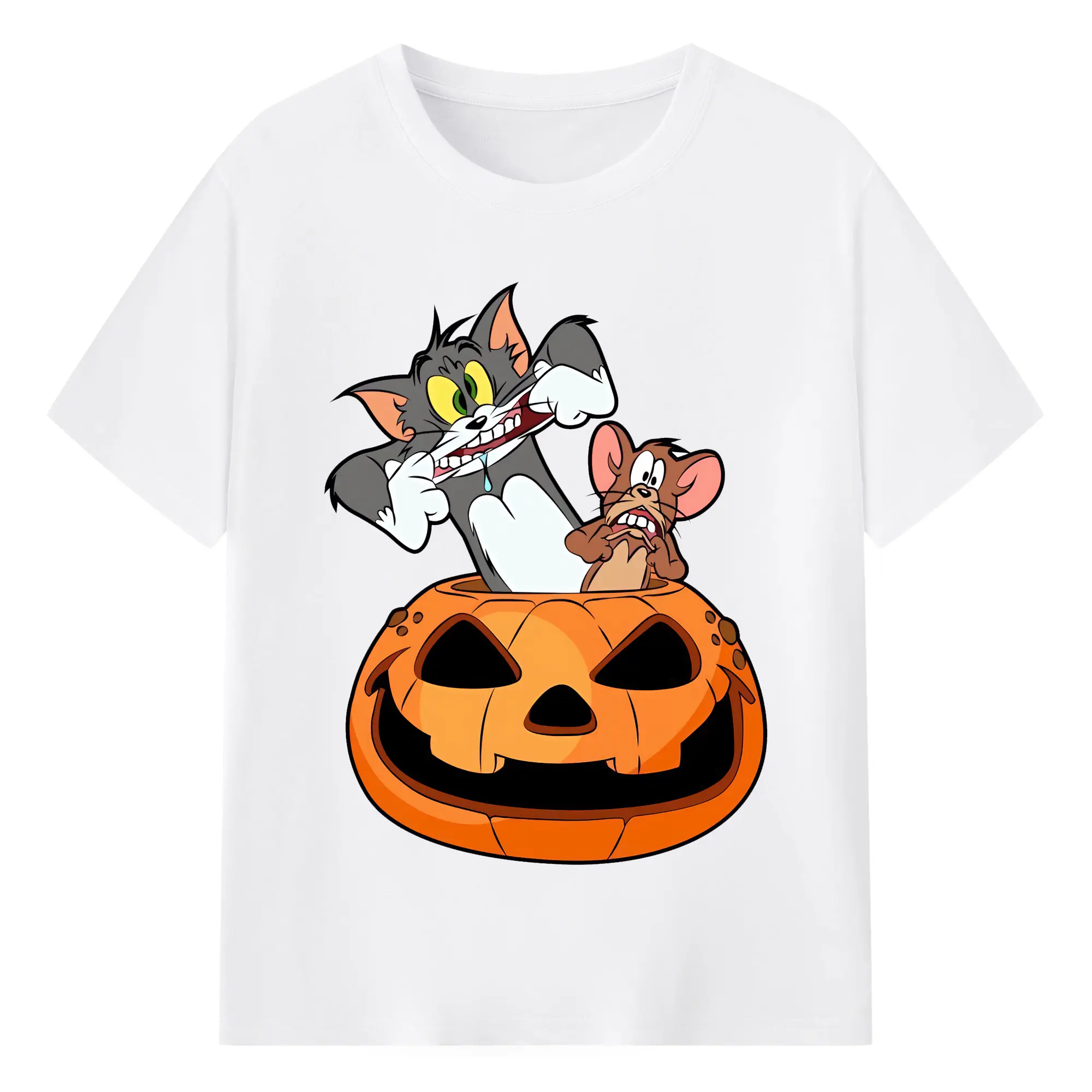 トムとジェリー グッズ ジェリー - 綿100％ 半袖Tシャツ ・ フロントプリント ・ 快適 通気性 ・ 日常使い 散歩 スポーツ用