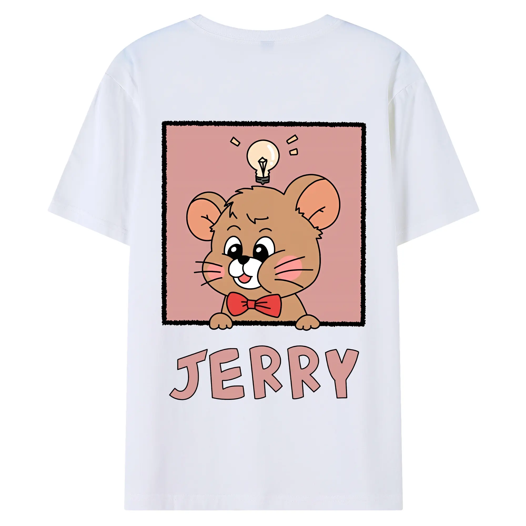 トムとジェリー グッズ ジェリー - 綿100％ 半袖Tシャツ ・ バックプリント ・ 快適 通気性 ・ 日常使い 散歩 スポーツ用