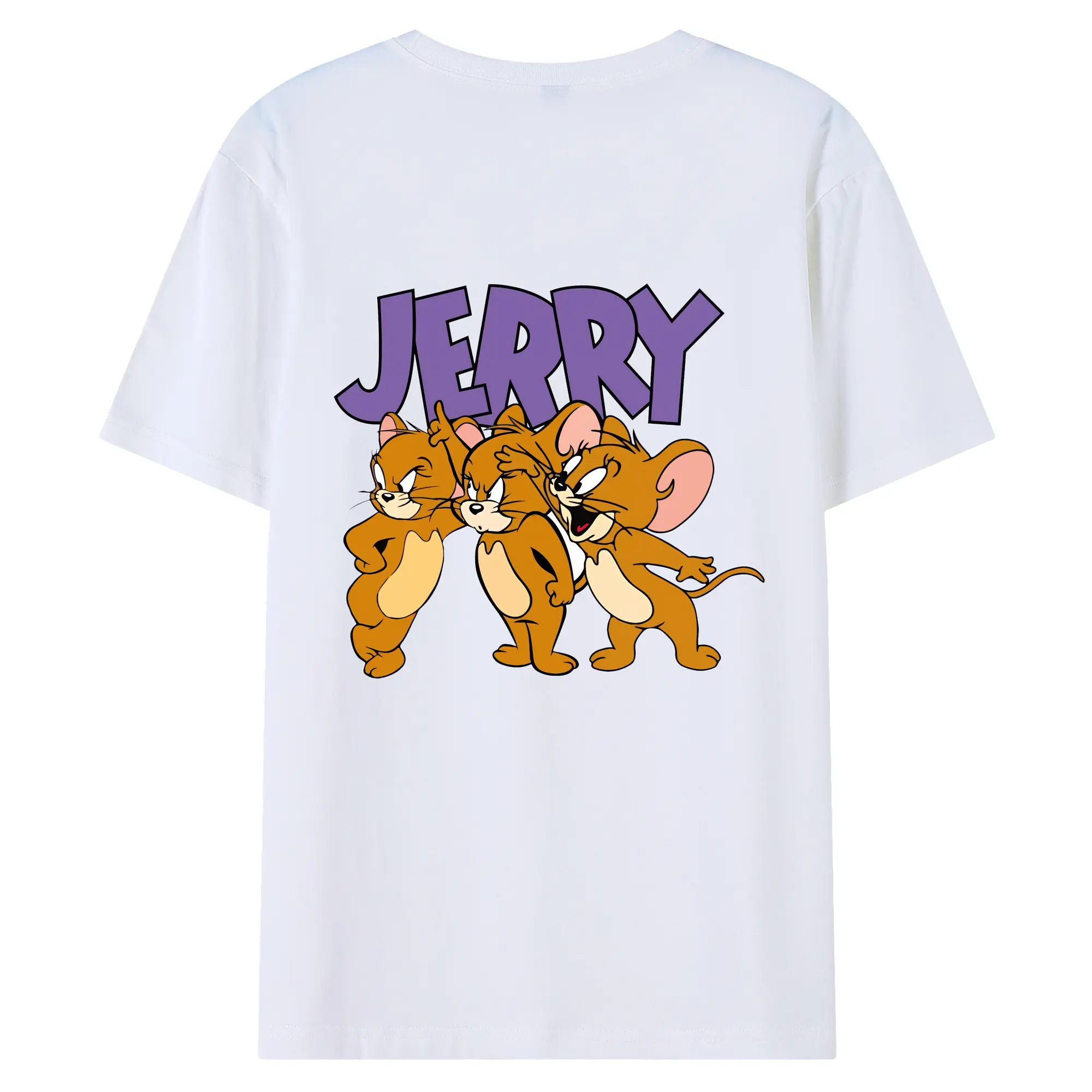 トムとジェリー グッズ ジェリー - 綿100％ 半袖Tシャツ ・ バックプリント ・ 快適 通気性 ・ 日常使い 散歩 スポーツ用