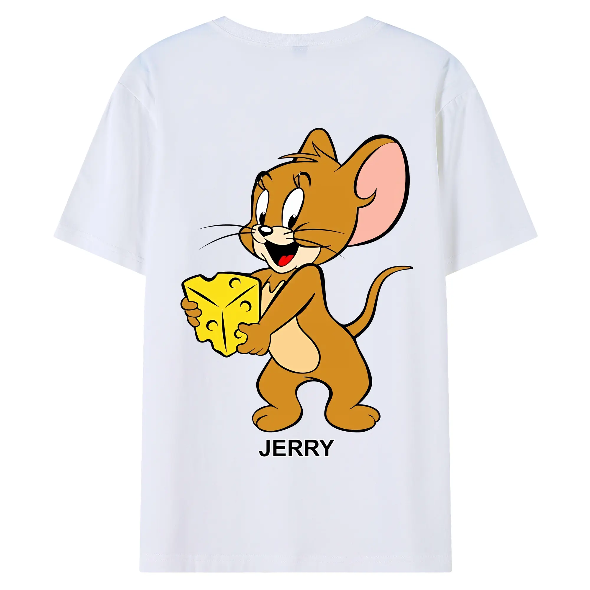 トムとジェリー グッズ ジェリー - 綿100％ 半袖Tシャツ ・ バックプリント ・ 快適 通気性 ・ 日常使い 散歩 スポーツ用