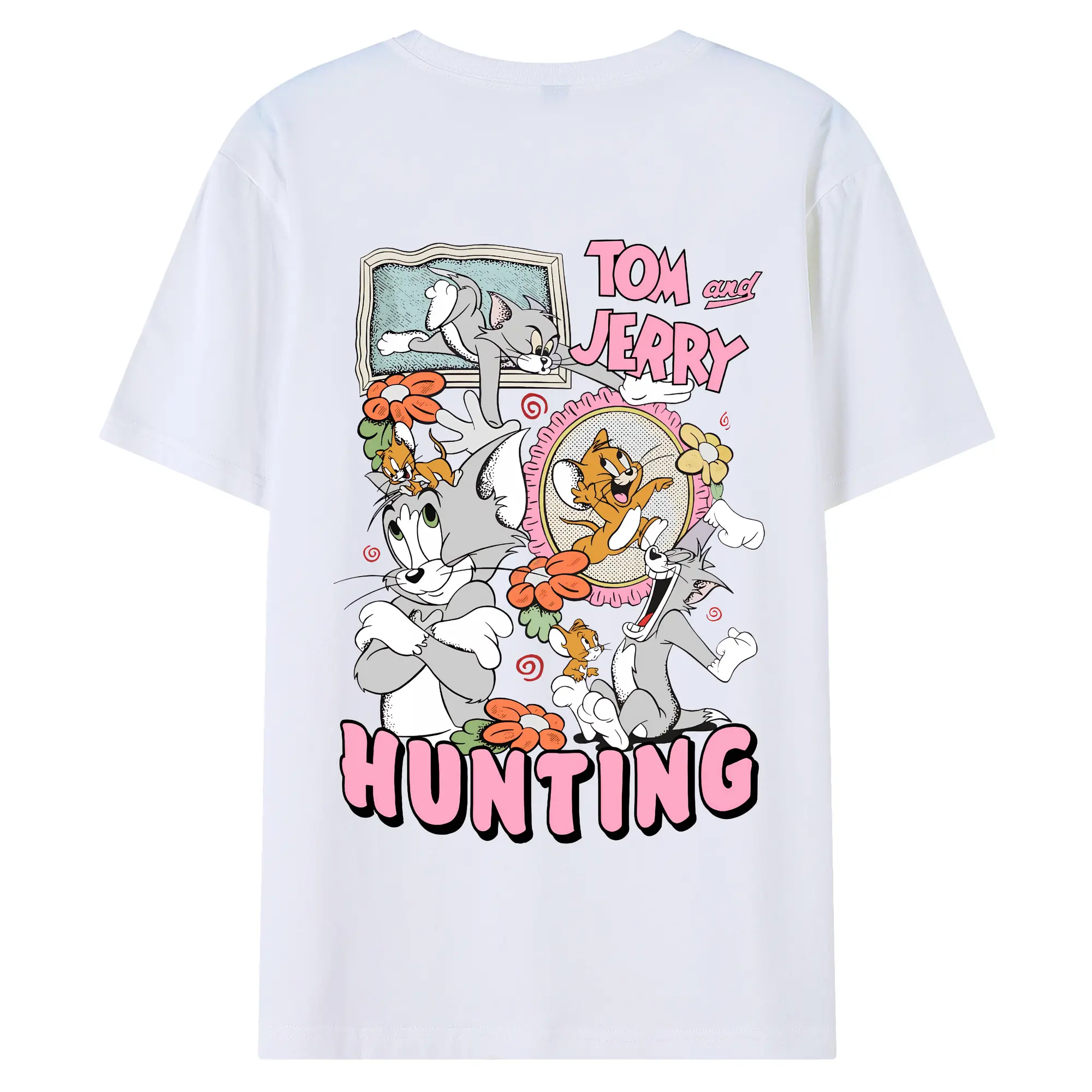 トムとジェリー グッズ ジェリー - 綿100％ 半袖Tシャツ ・ バックプリント ・ 快適 通気性 ・ 日常使い 散歩 スポーツ用