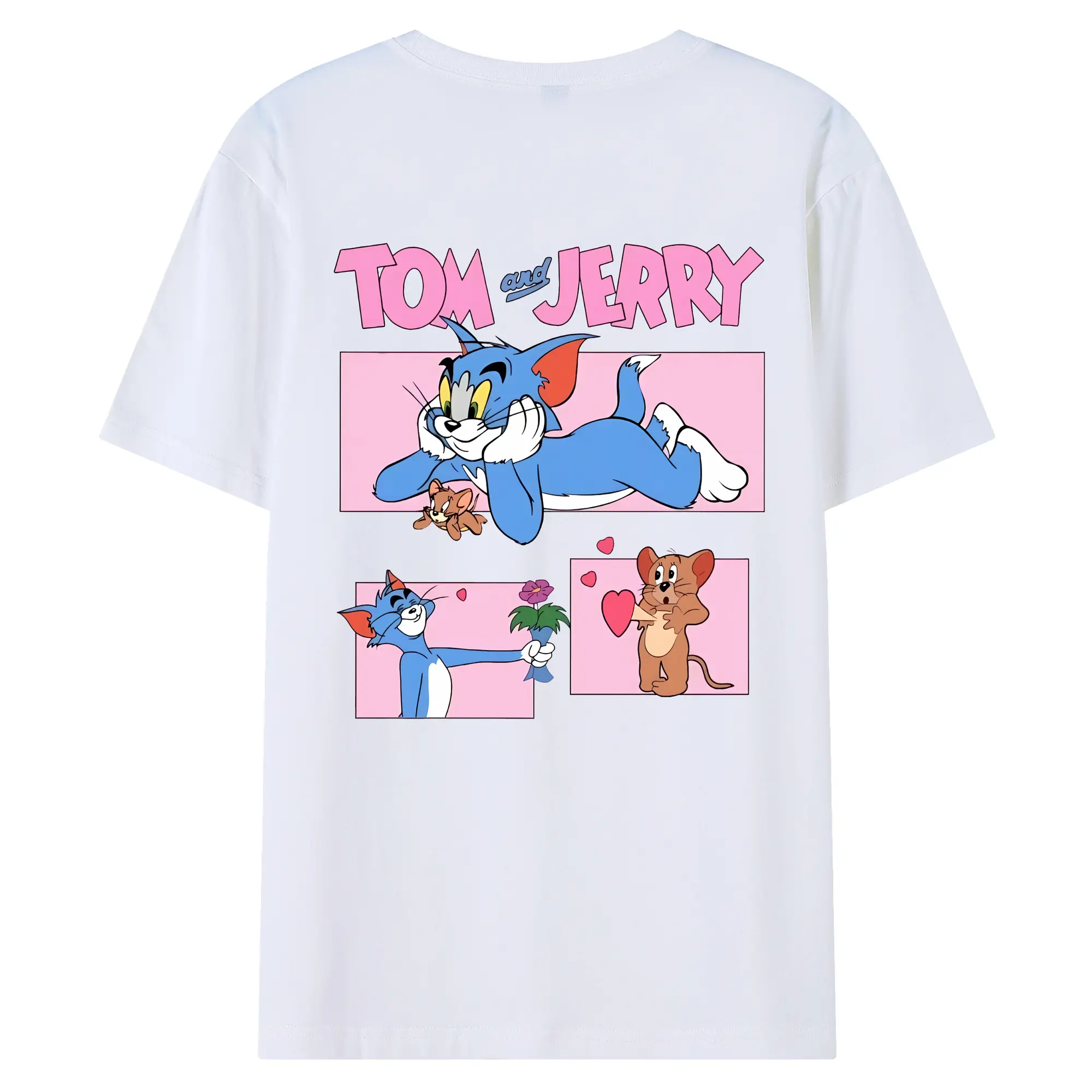 トムとジェリー グッズ ジェリー - 綿100％ 半袖Tシャツ ・ バックプリント ・ 快適 通気性 ・ 日常使い 散歩 スポーツ用