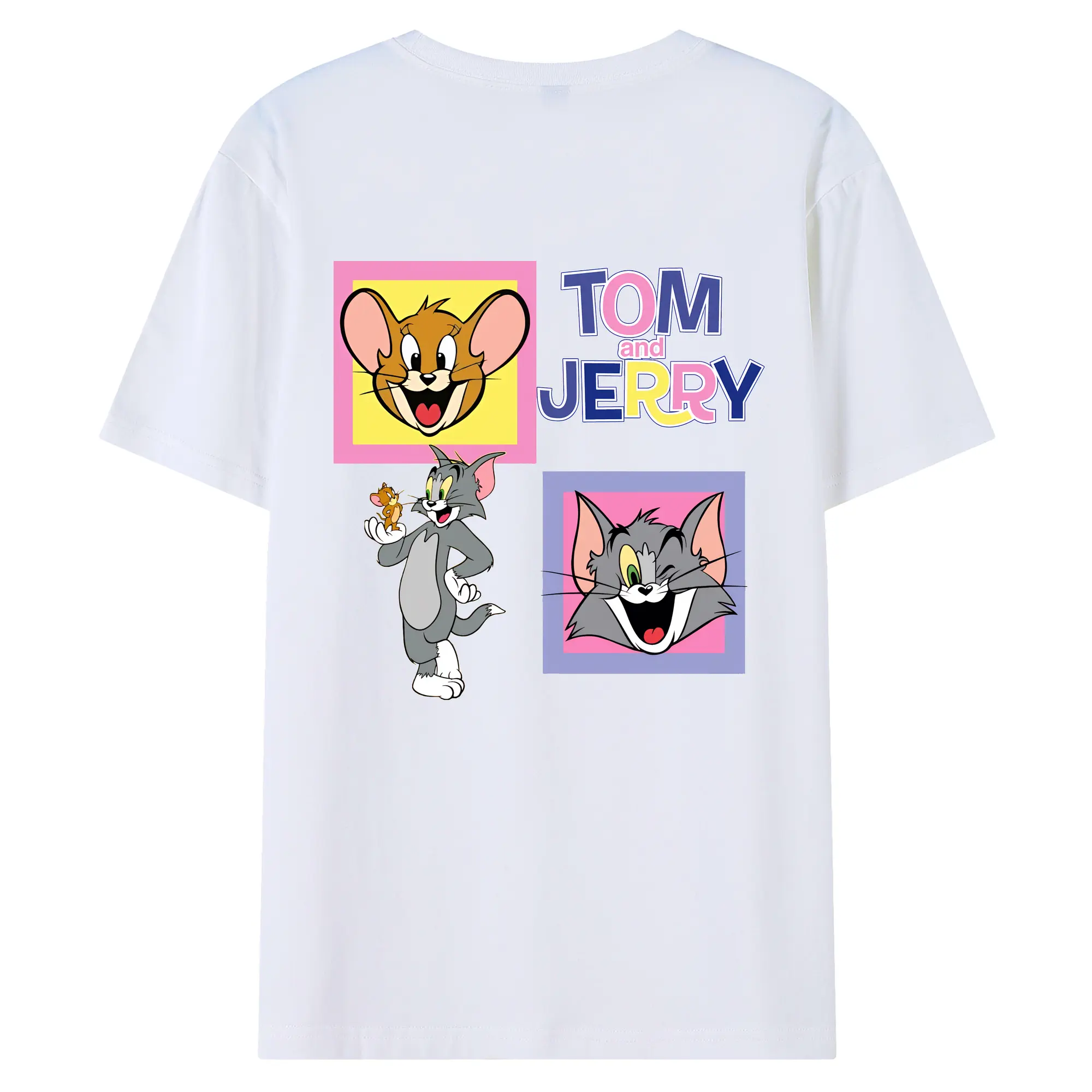 トムとジェリー グッズ ジェリー - 綿100％ 半袖Tシャツ ・ バックプリント ・ 快適 通気性 ・ 日常使い 散歩 スポーツ用