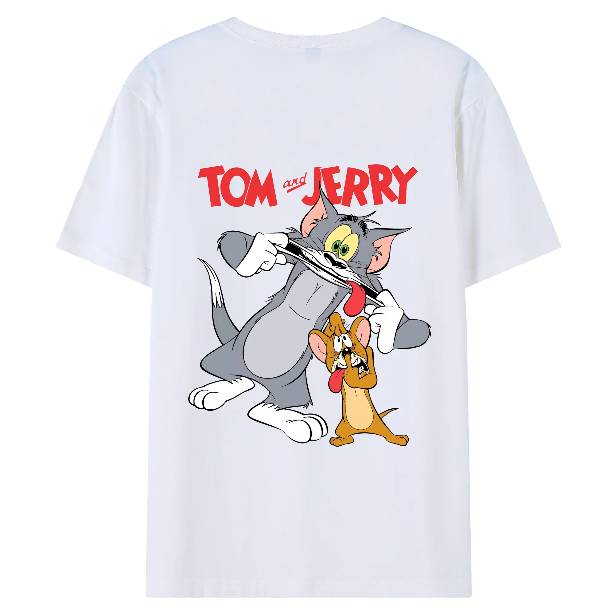 トムとジェリー グッズ ジェリー - 綿100％ 半袖Tシャツ ・ バックプリント ・ 快適 通気性 ・ 日常使い 散歩 スポーツ用