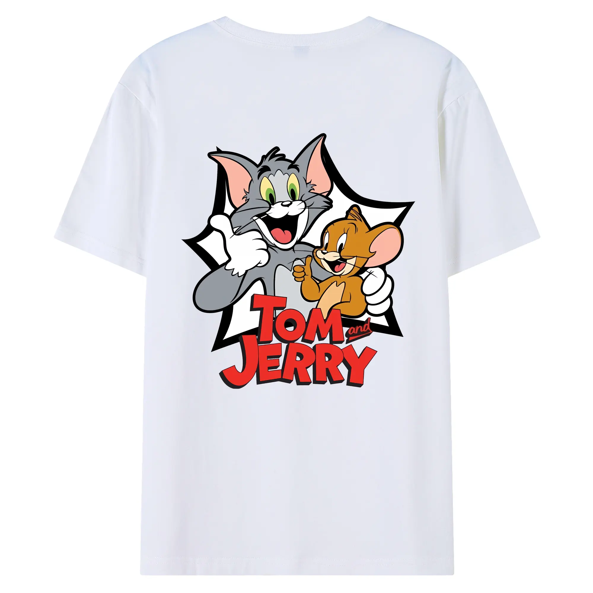 トムとジェリー グッズ ジェリー - 綿100％ 半袖Tシャツ ・ バックプリント ・ 快適 通気性 ・ 日常使い 散歩 スポーツ用