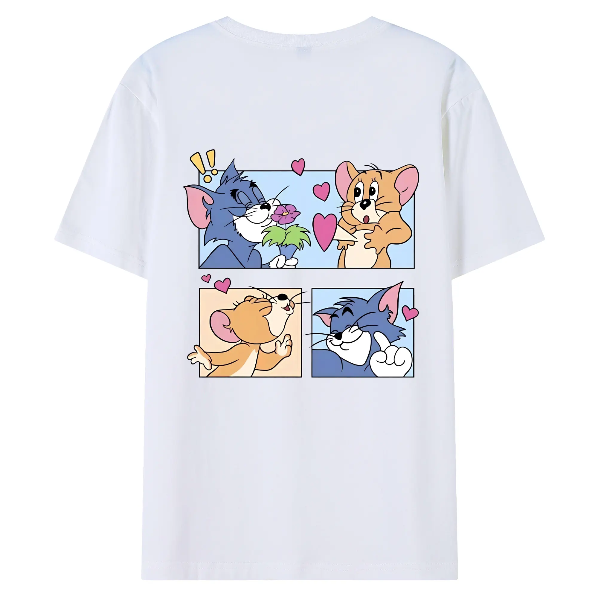 トムとジェリー グッズ ジェリー - 綿100％ 半袖Tシャツ ・ バックプリント ・ 快適 通気性 ・ 日常使い 散歩 スポーツ用