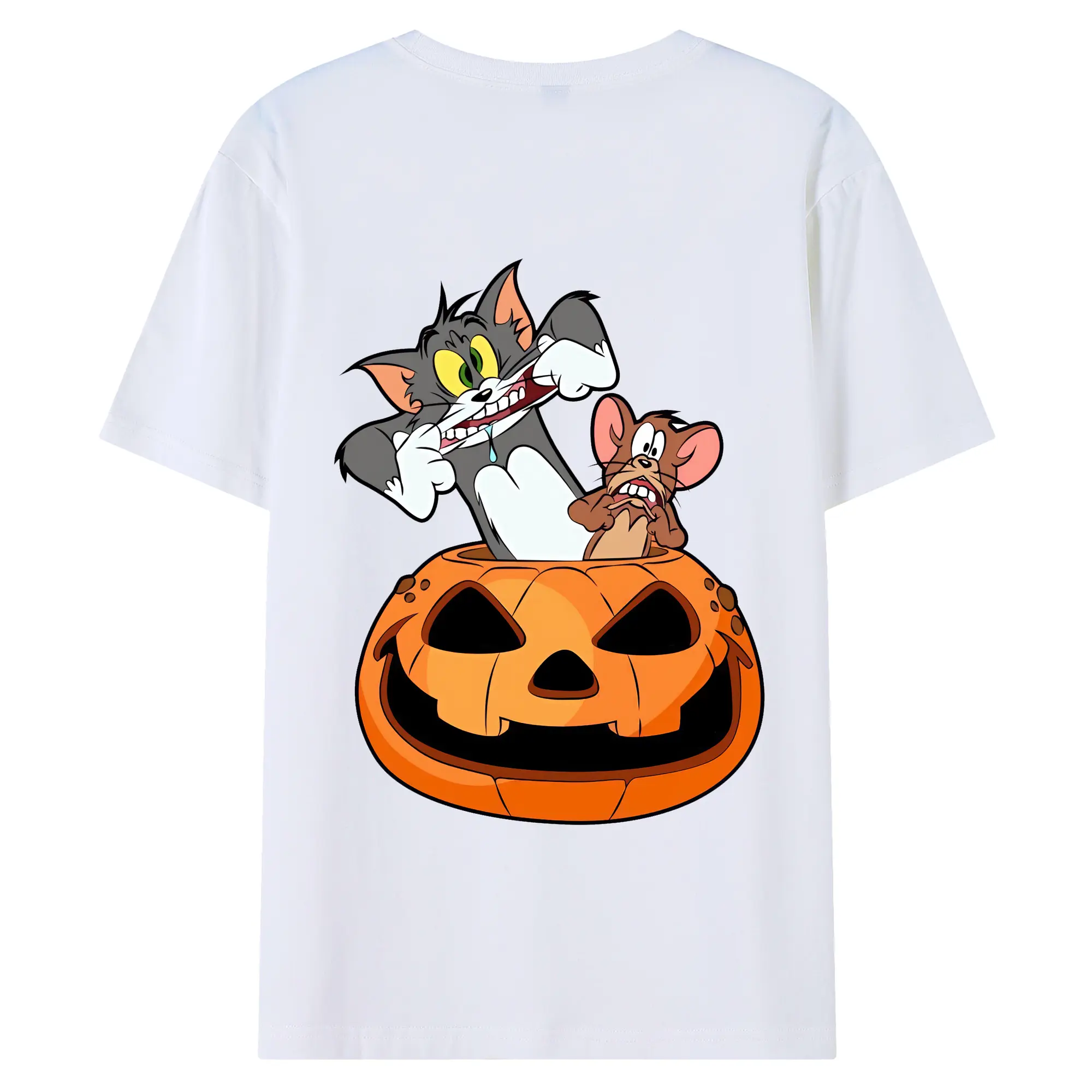 トムとジェリー グッズ ジェリー - 綿100％ 半袖Tシャツ ・ バックプリント ・ 快適 通気性 ・ 日常使い 散歩 スポーツ用