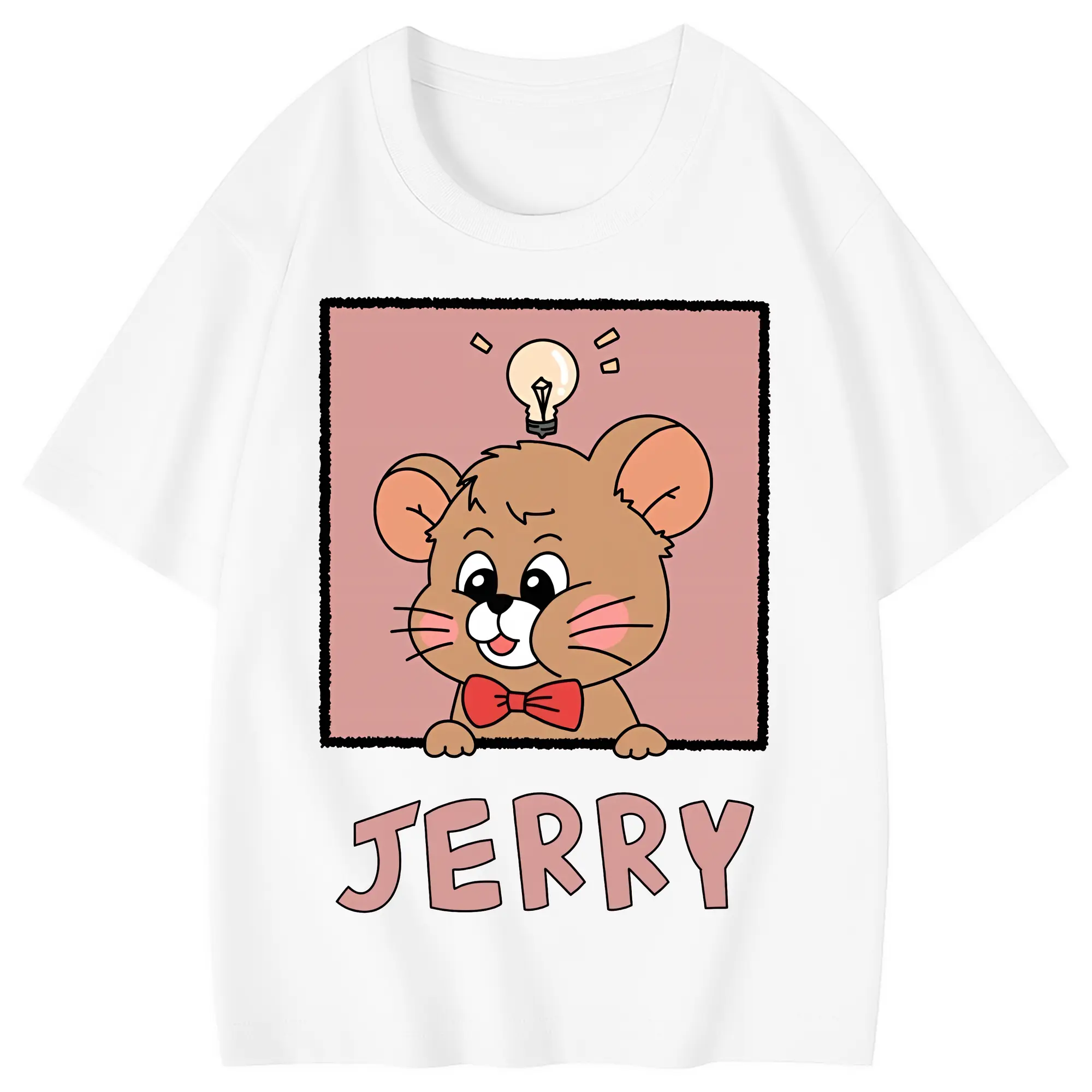 トムとジェリー グッズ ジェリー - 綿100％ キッズTシャツ ・ フロントプリント ・ 快適 通気性 ・ スポーツ カジュアル 散歩用