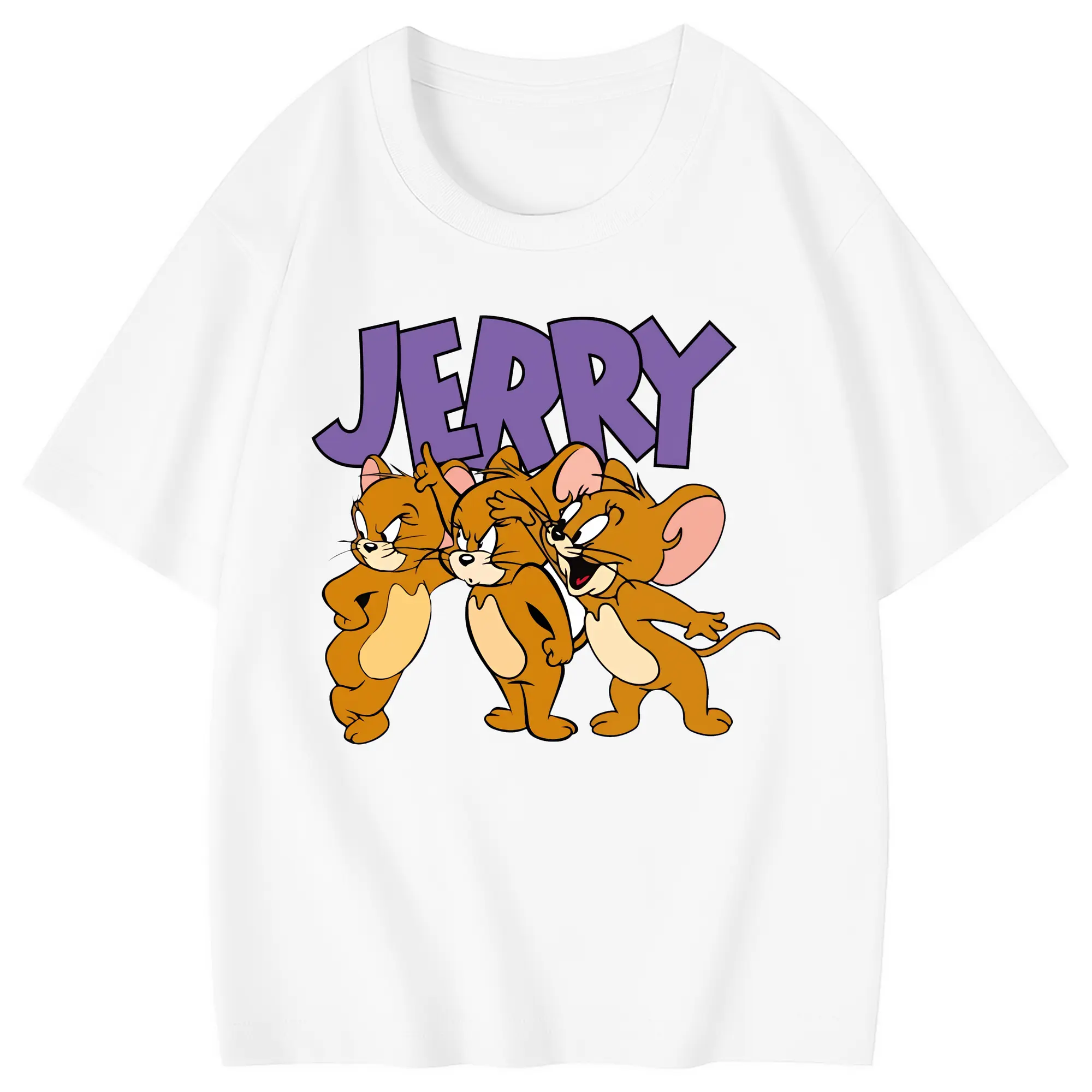 トムとジェリー グッズ ジェリー - 綿100％ キッズTシャツ ・ フロントプリント ・ 快適 通気性 ・ スポーツ カジュアル 散歩用