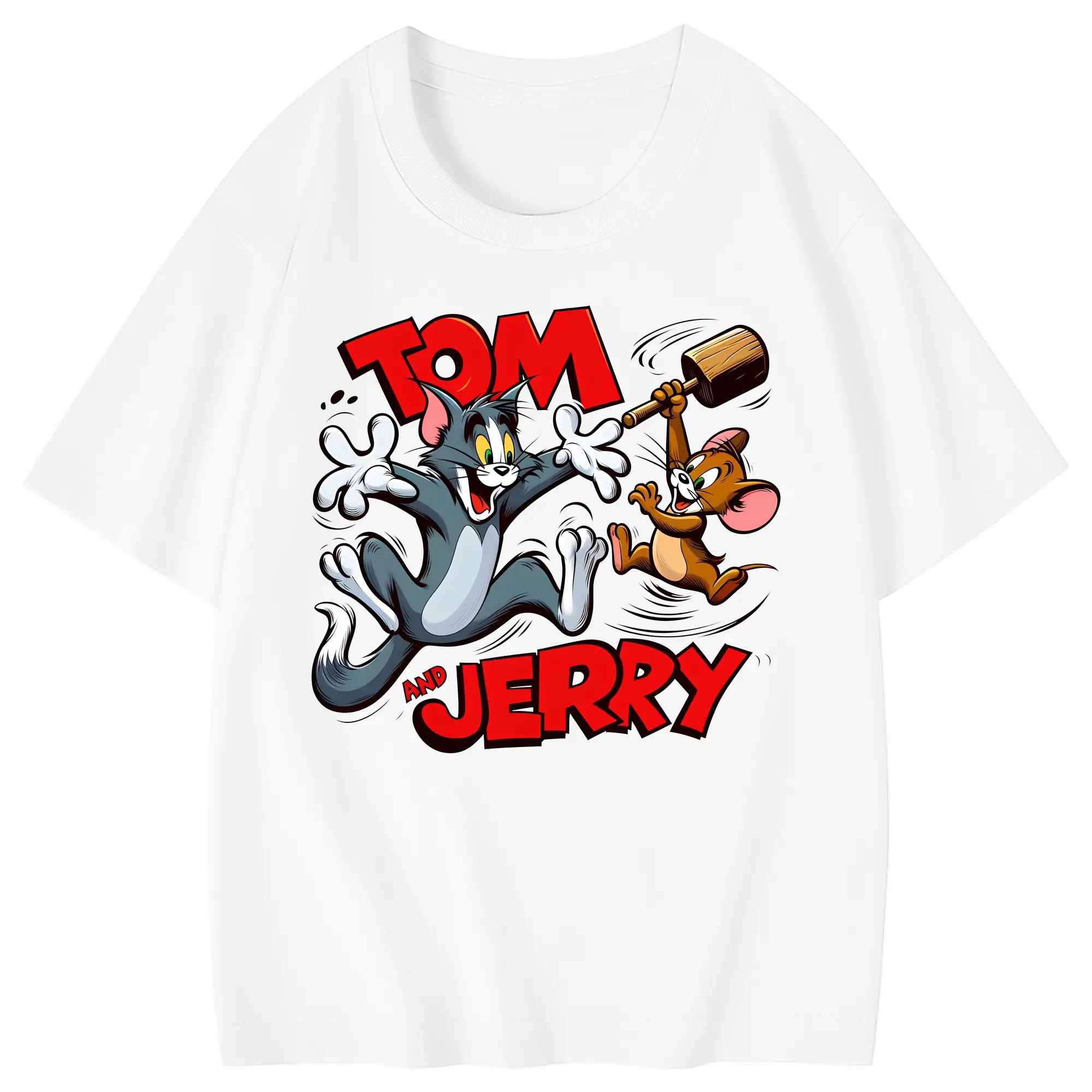 トムとジェリー グッズ ジェリー - 綿100％ キッズTシャツ ・ フロントプリント ・ 快適 通気性 ・ スポーツ カジュアル 散歩用