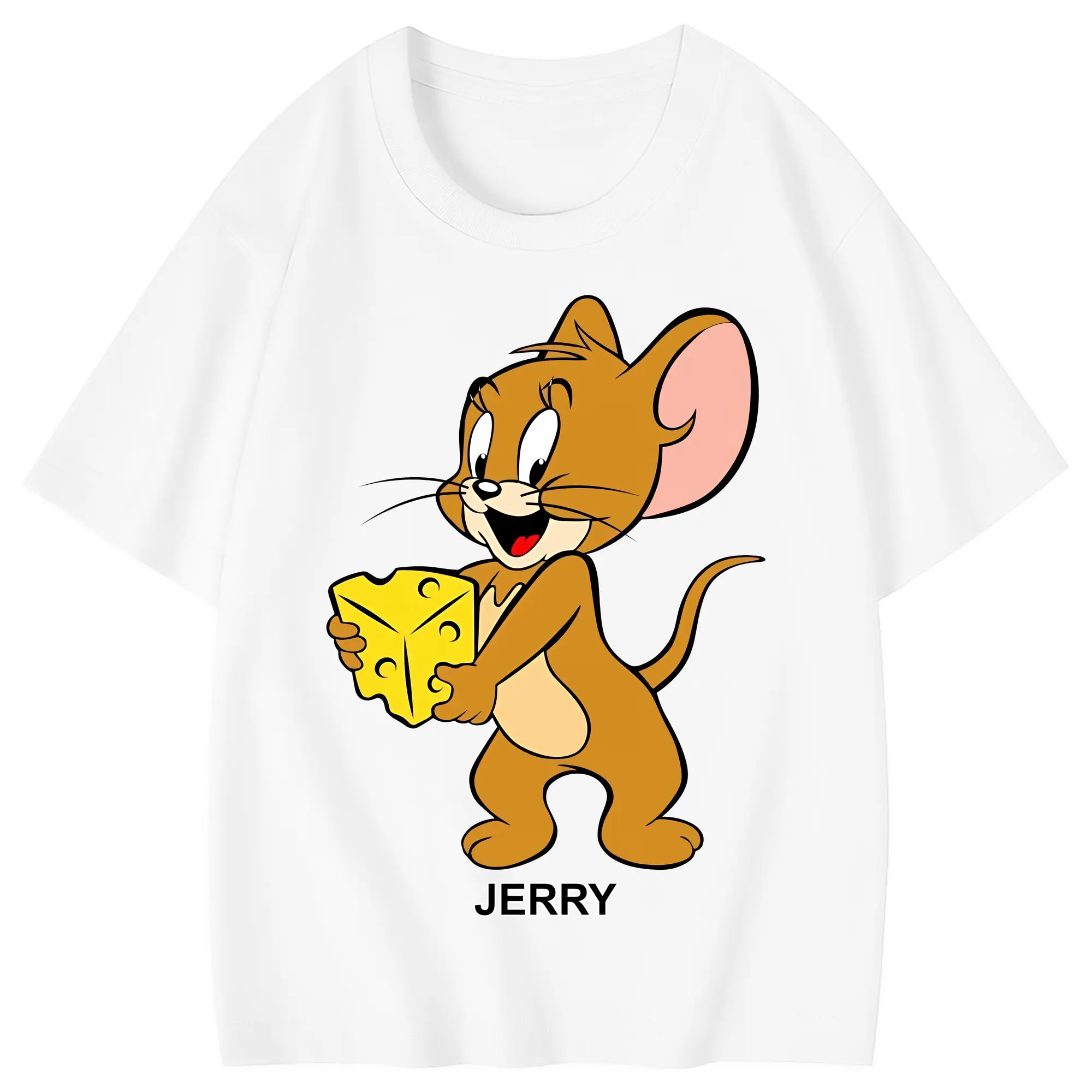 トムとジェリー グッズ ジェリー - 綿100％ キッズTシャツ ・ フロントプリント ・ 快適 通気性 ・ スポーツ カジュアル 散歩用