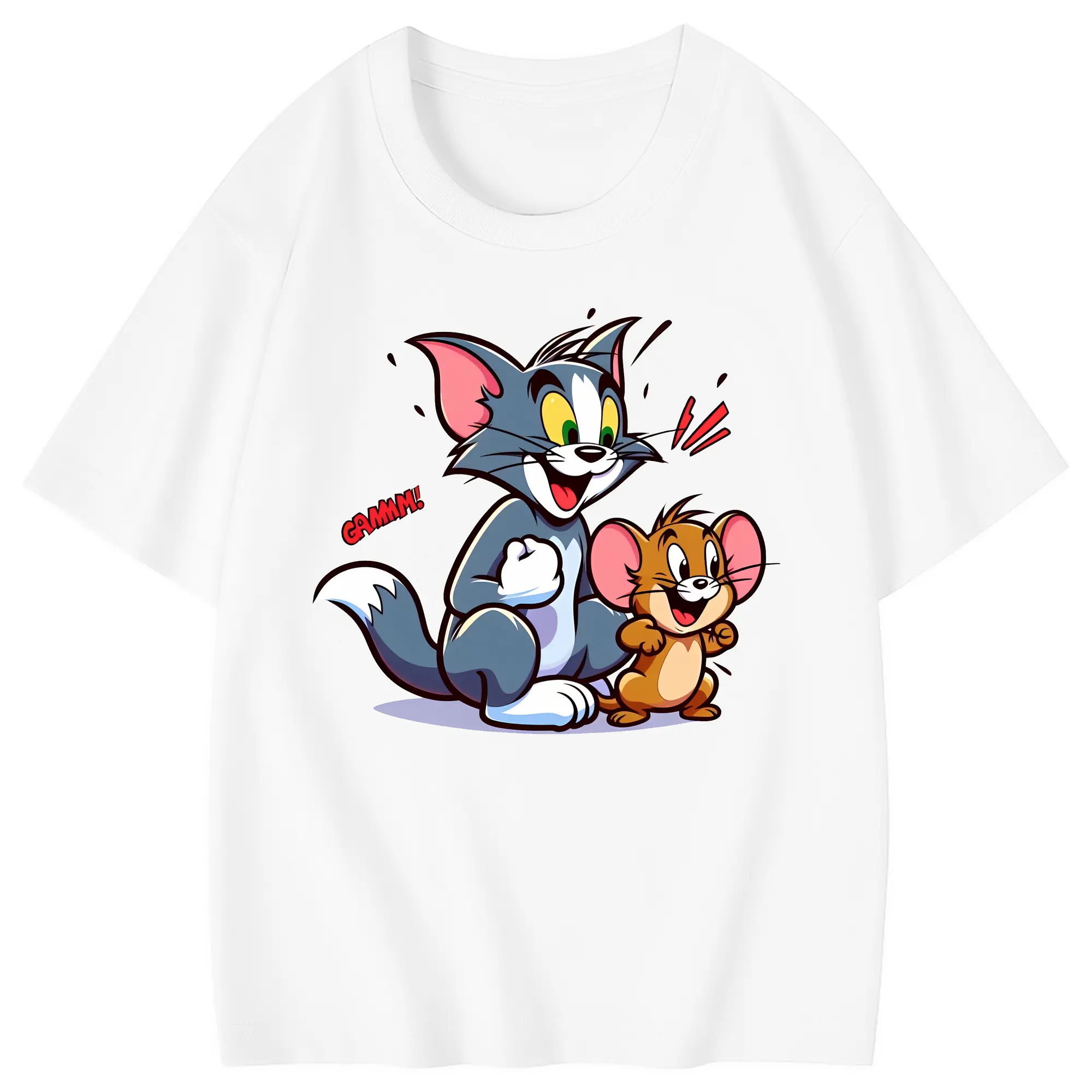 トムとジェリー グッズ ジェリー - 綿100％ キッズTシャツ ・ フロントプリント ・ 快適 通気性 ・ スポーツ カジュアル 散歩用