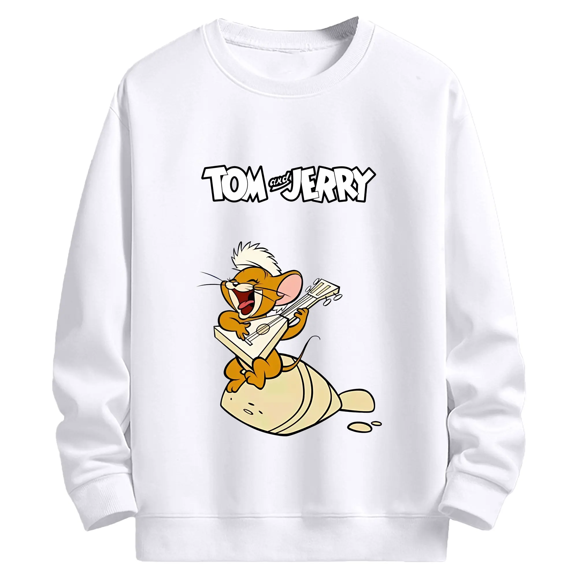 トムとジェリー グッズ ジェリー - 高品質 クルーネック スウェット ・ コットン59％ ポリエステル41％ ・ ユニセックス 長袖 トレーナー ・ カジュアル デイリー スポーツ 散歩用