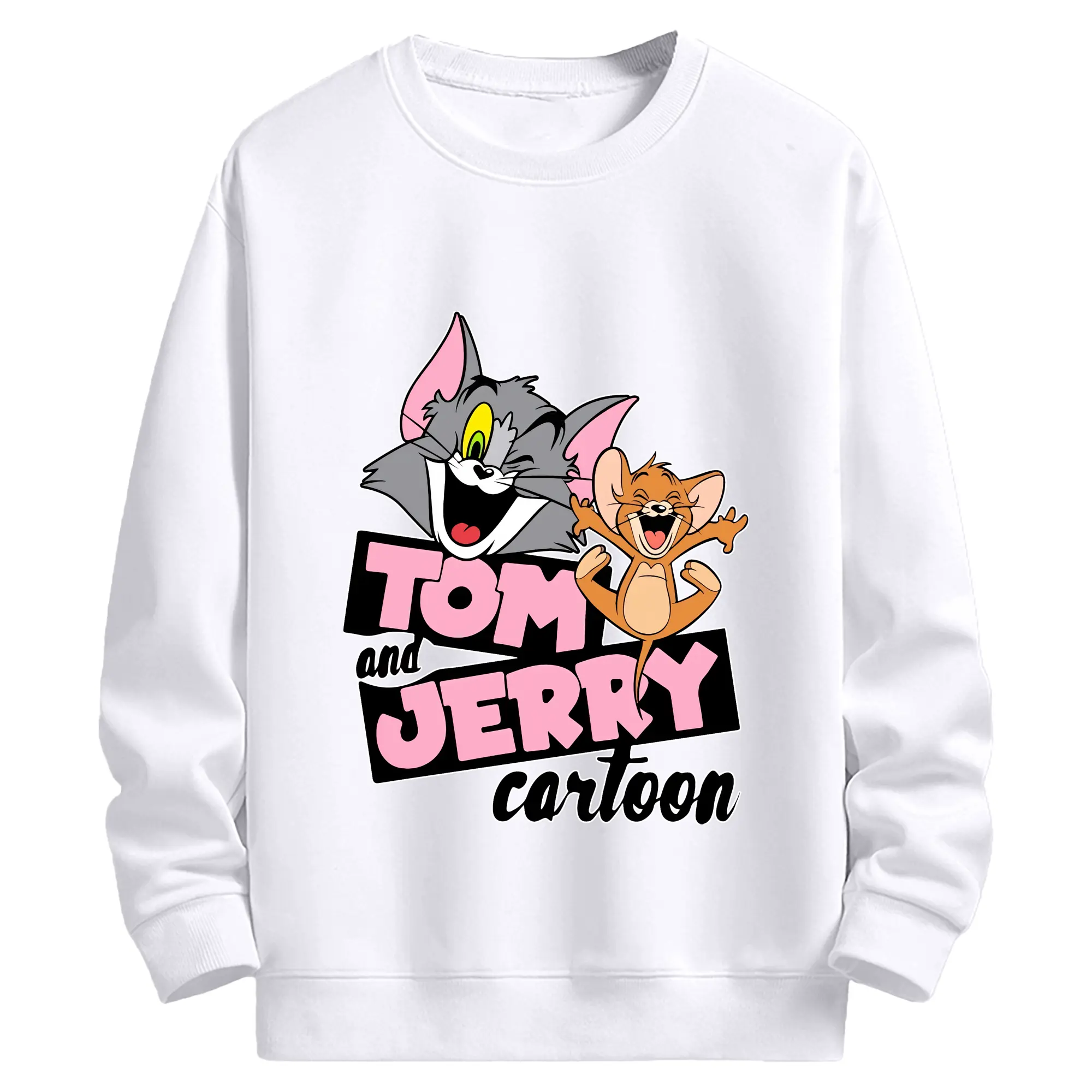 トムとジェリー グッズ ジェリー - 高品質 クルーネック スウェット ・ コットン59％ ポリエステル41％ ・ ユニセックス 長袖 トレーナー ・ カジュアル デイリー スポーツ 散歩用