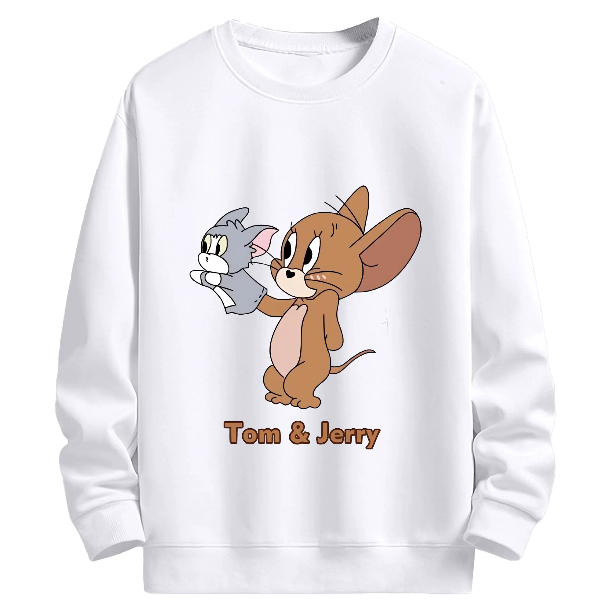 トムとジェリー グッズ ジェリー - 高品質 クルーネック スウェット ・ コットン59％ ポリエステル41％ ・ ユニセックス 長袖 トレーナー ・ カジュアル デイリー スポーツ 散歩用