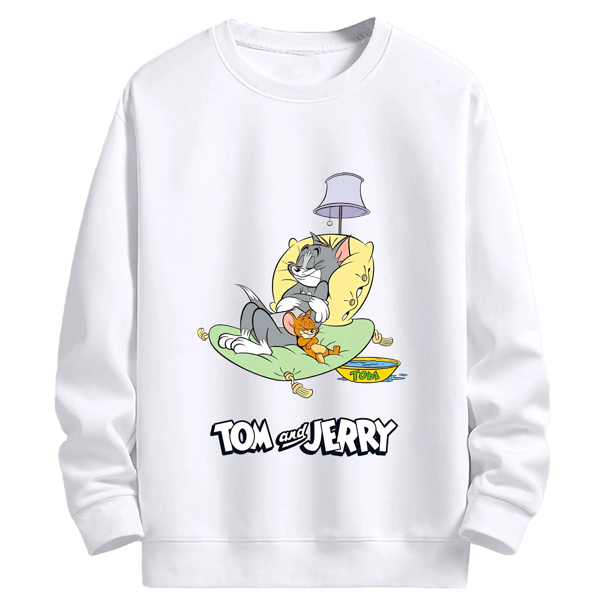 トムとジェリー グッズ ジェリー - 高品質 クルーネック スウェット ・ コットン59％ ポリエステル41％ ・ ユニセックス 長袖 トレーナー ・ カジュアル デイリー スポーツ 散歩用