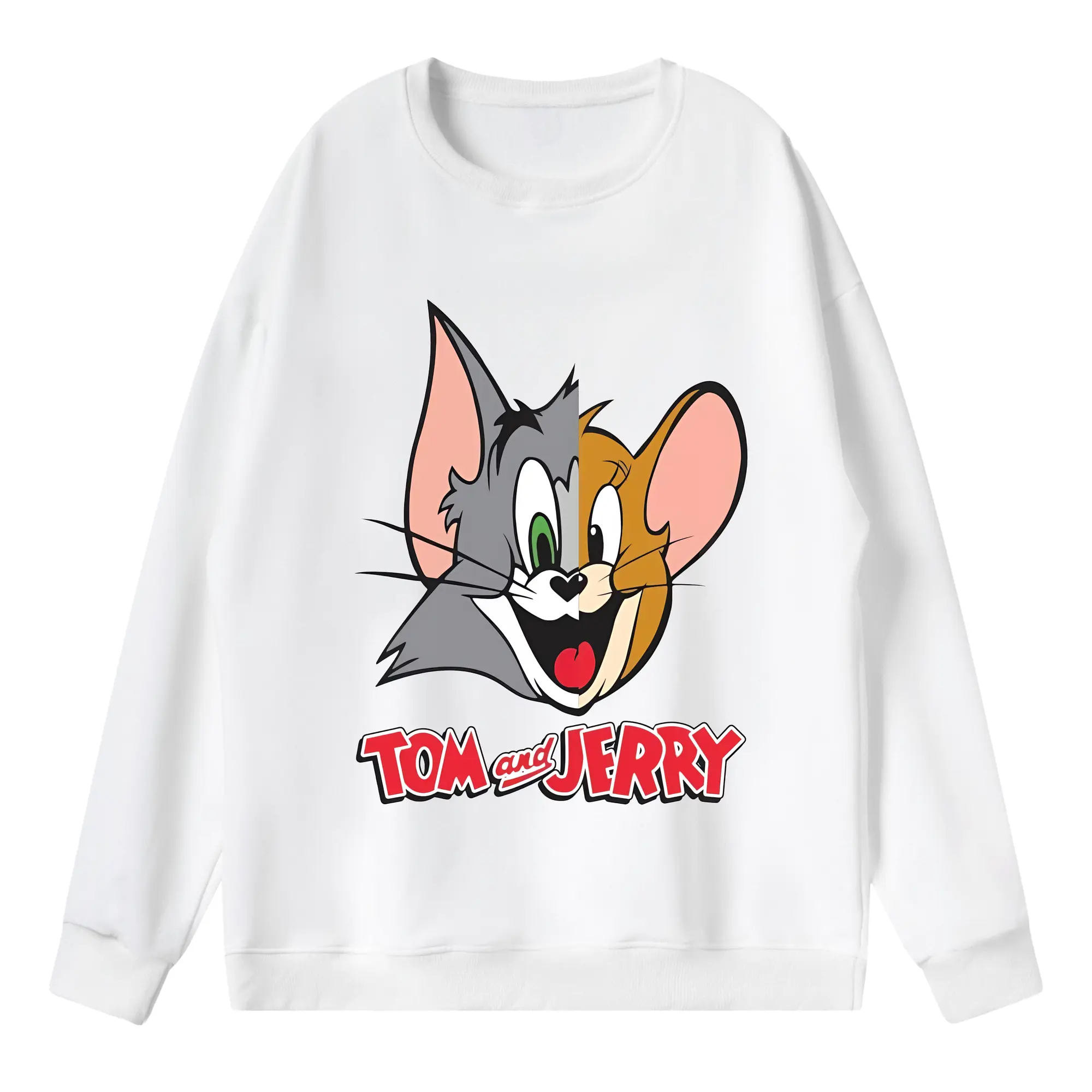 トムとジェリー グッズ ジェリー - 薄手 クルーネック スウェット 裏毛260g · ポリエステル 春秋向け カジュアル 男女兼用 · トレーナー デイリー スポーツ 散歩に最適