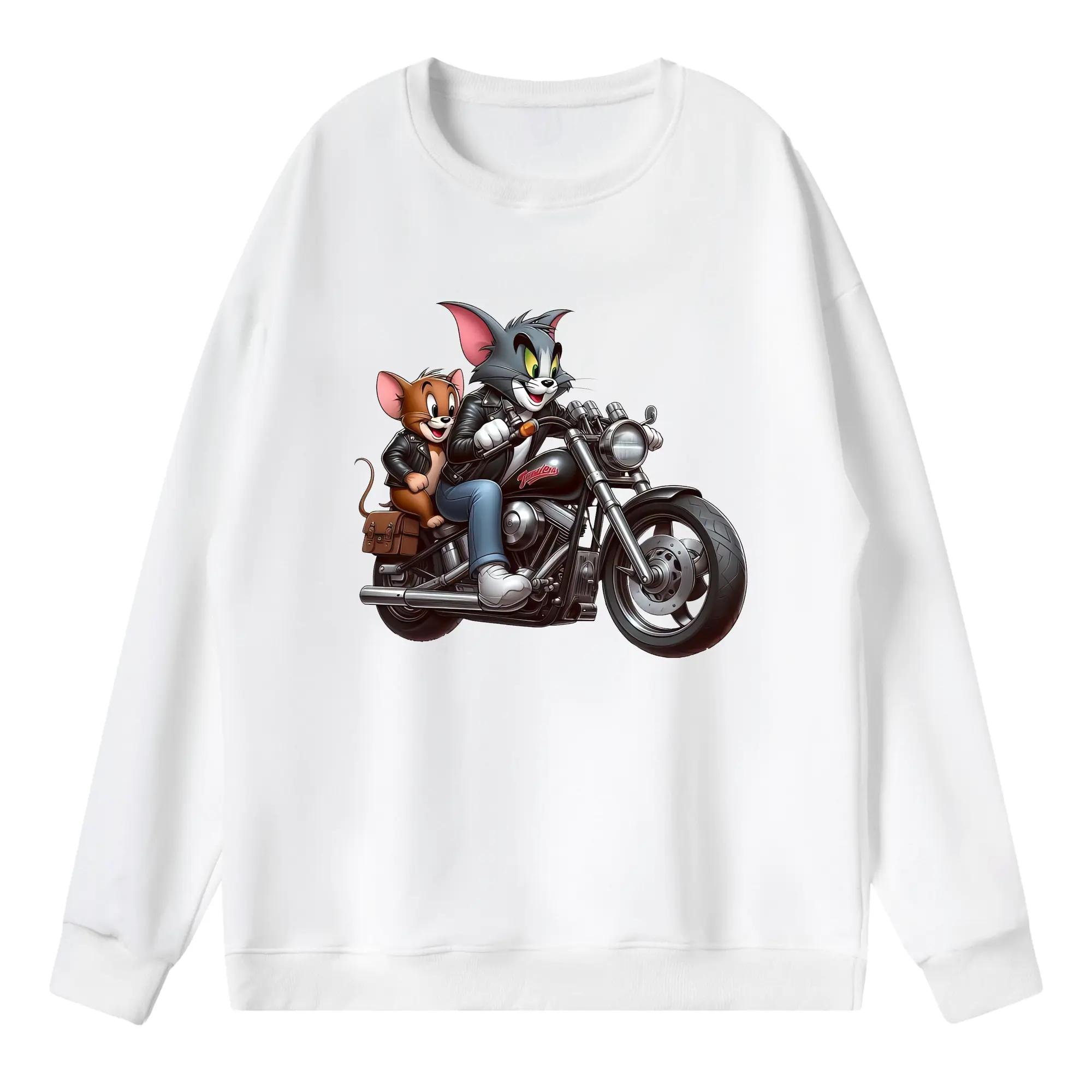 トムとジェリー グッズ ジェリー - 薄手 クルーネック スウェット 裏毛260g · ポリエステル 春秋向け カジュアル 男女兼用 · トレーナー デイリー スポーツ 散歩に最適