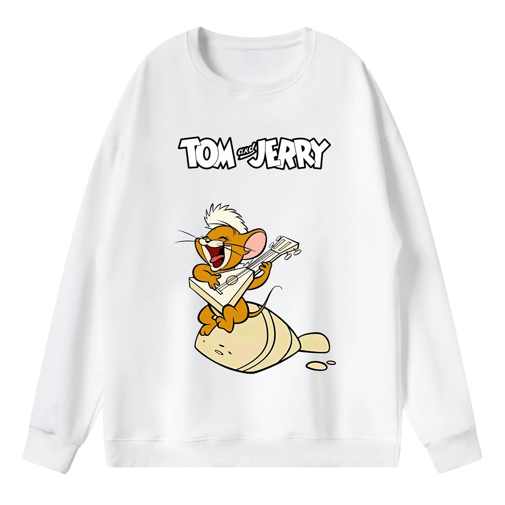 トムとジェリー グッズ ジェリー - 薄手 クルーネック スウェット 裏毛260g · ポリエステル 春秋向け カジュアル 男女兼用 · トレーナー デイリー スポーツ 散歩に最適