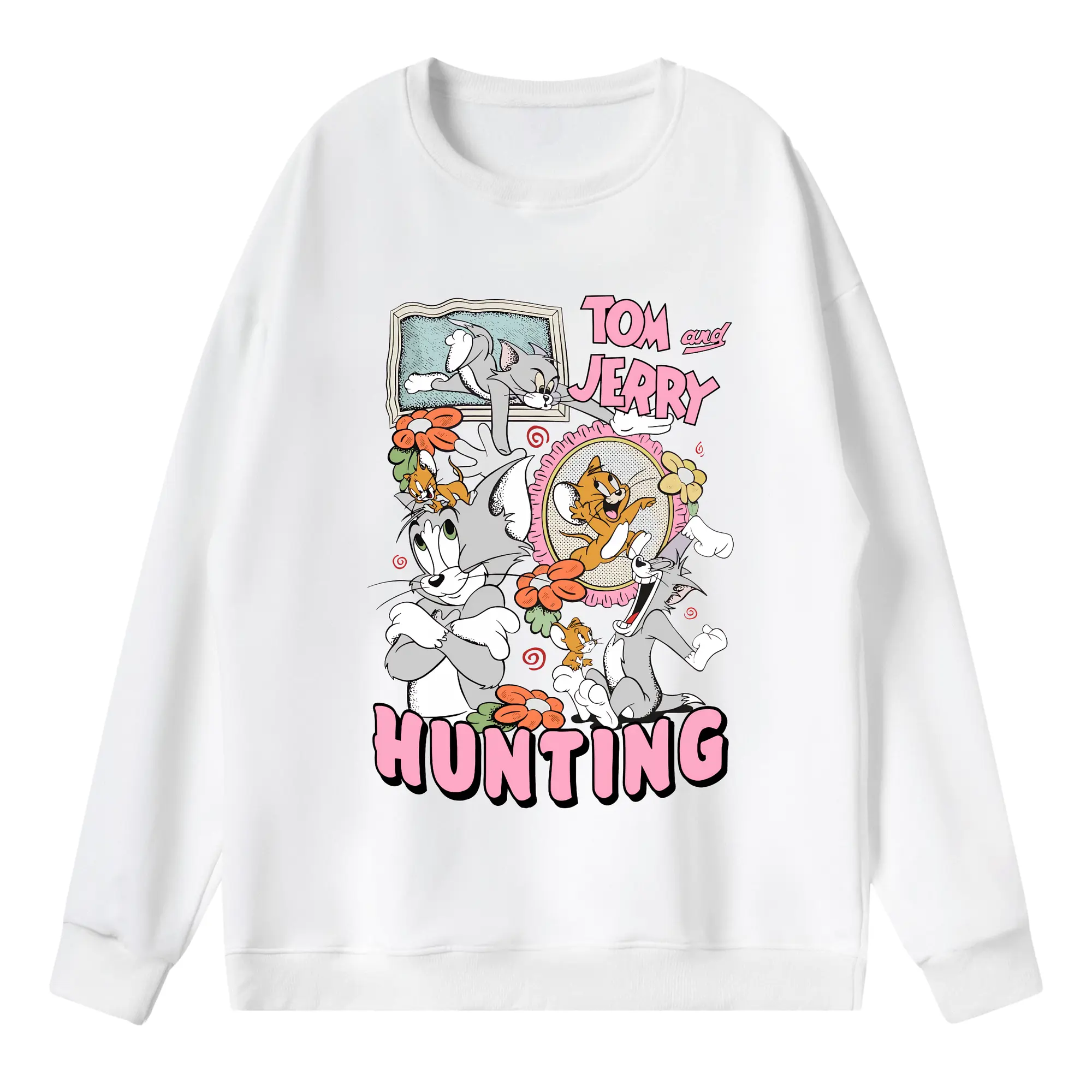 トムとジェリー グッズ ジェリー - 薄手 クルーネック スウェット 裏毛260g · ポリエステル 春秋向け カジュアル 男女兼用 · トレーナー デイリー スポーツ 散歩に最適