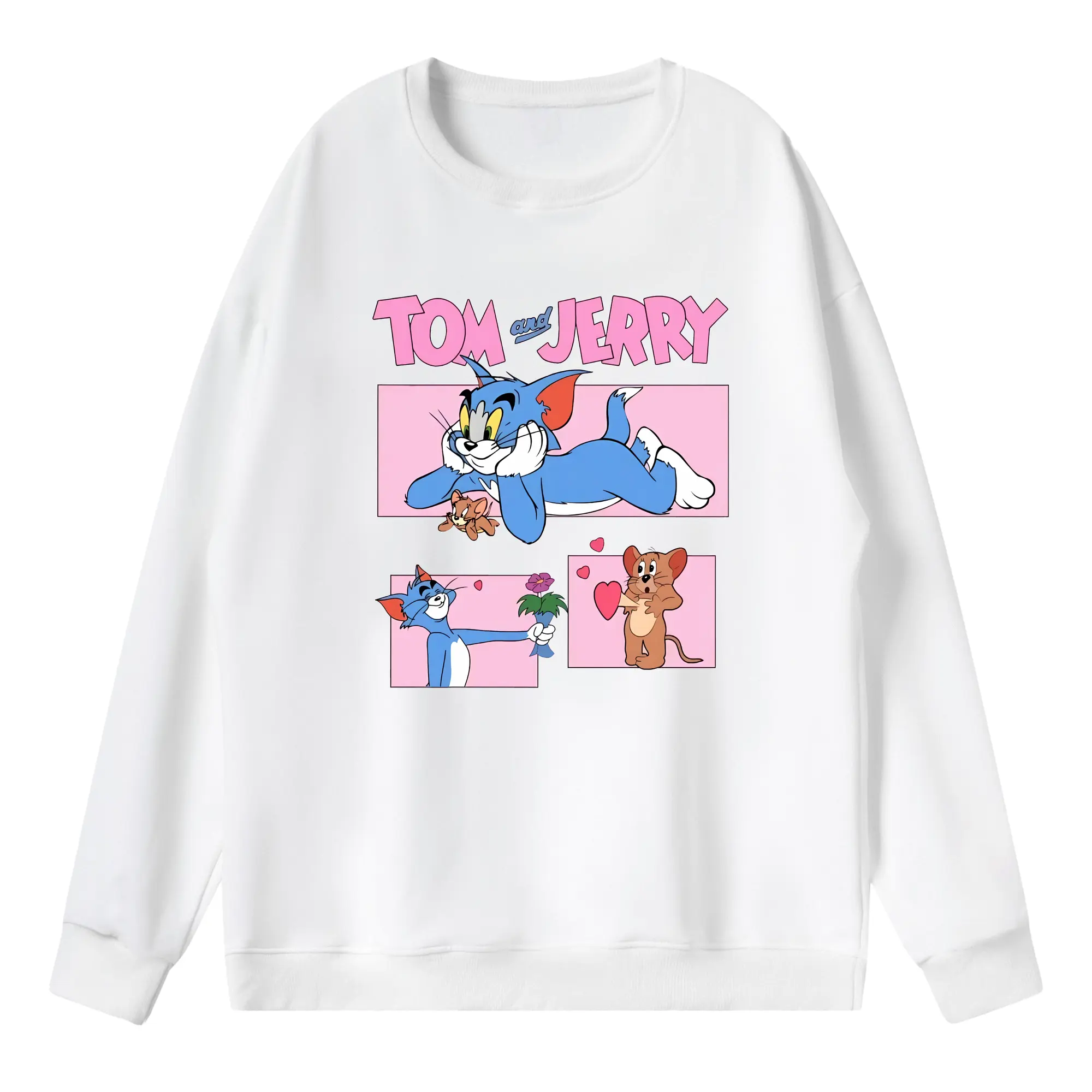 トムとジェリー グッズ ジェリー - 薄手 クルーネック スウェット 裏毛260g · ポリエステル 春秋向け カジュアル 男女兼用 · トレーナー デイリー スポーツ 散歩に最適