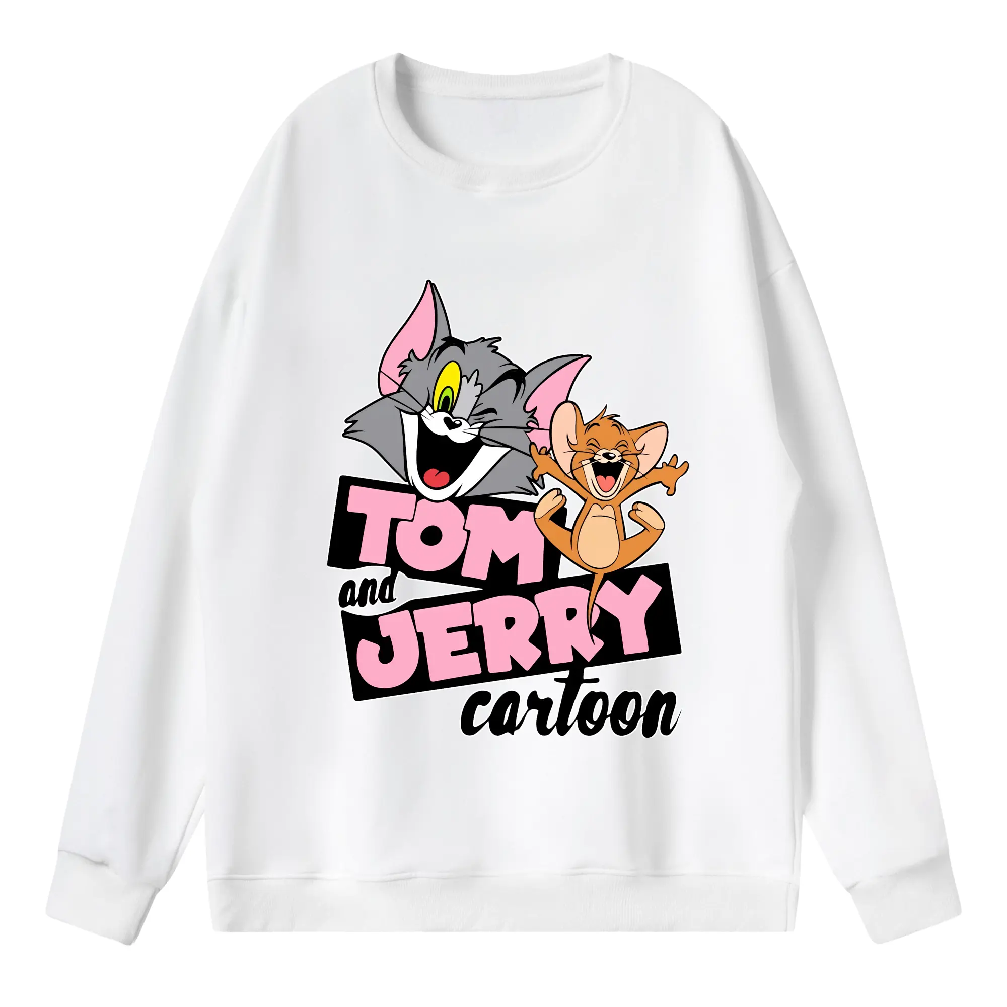 トムとジェリー グッズ ジェリー - 薄手 クルーネック スウェット 裏毛260g · ポリエステル 春秋向け カジュアル 男女兼用 · トレーナー デイリー スポーツ 散歩に最適