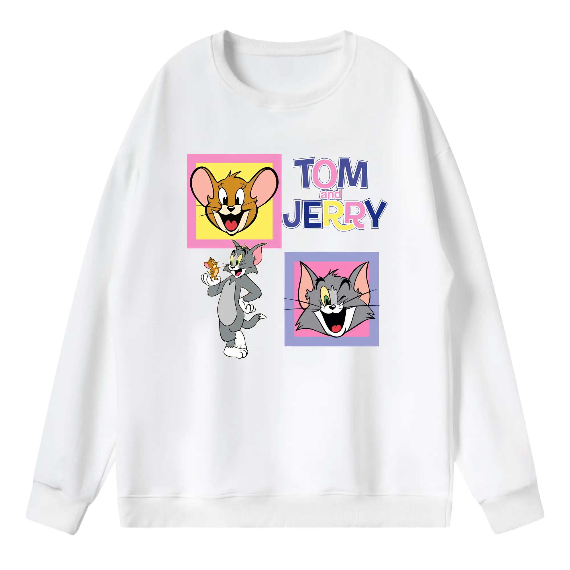 トムとジェリー グッズ ジェリー - 薄手 クルーネック スウェット 裏毛260g · ポリエステル 春秋向け カジュアル 男女兼用 · トレーナー デイリー スポーツ 散歩に最適