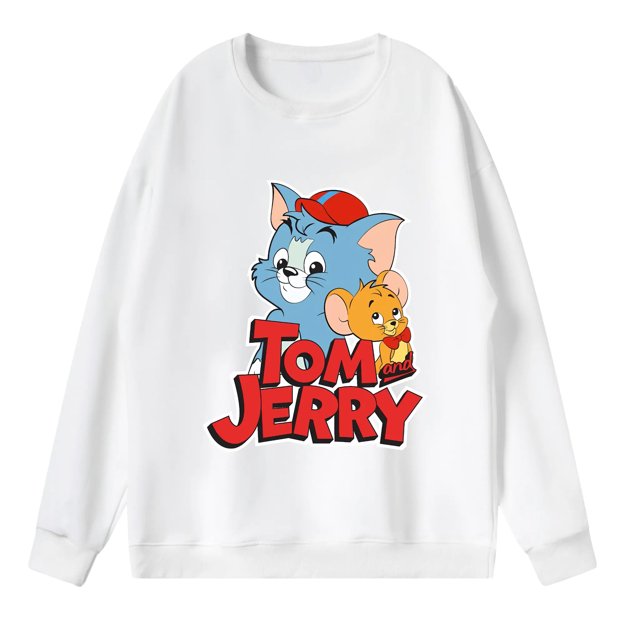 トムとジェリー グッズ ジェリー - 薄手 クルーネック スウェット 裏毛260g · ポリエステル 春秋向け カジュアル 男女兼用 · トレーナー デイリー スポーツ 散歩に最適