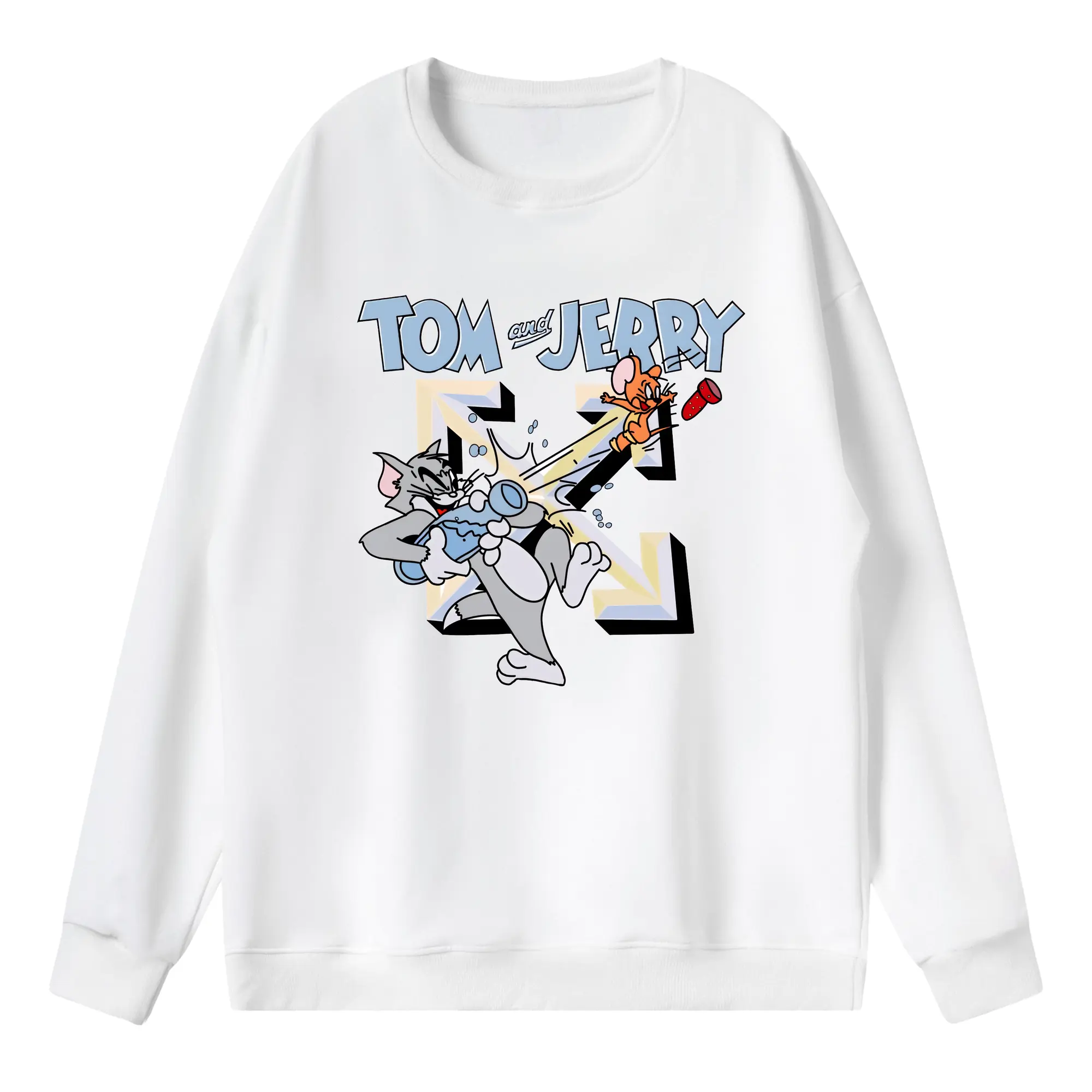 トムとジェリー グッズ ジェリー - 薄手 クルーネック スウェット 裏毛260g · ポリエステル 春秋向け カジュアル 男女兼用 · トレーナー デイリー スポーツ 散歩に最適