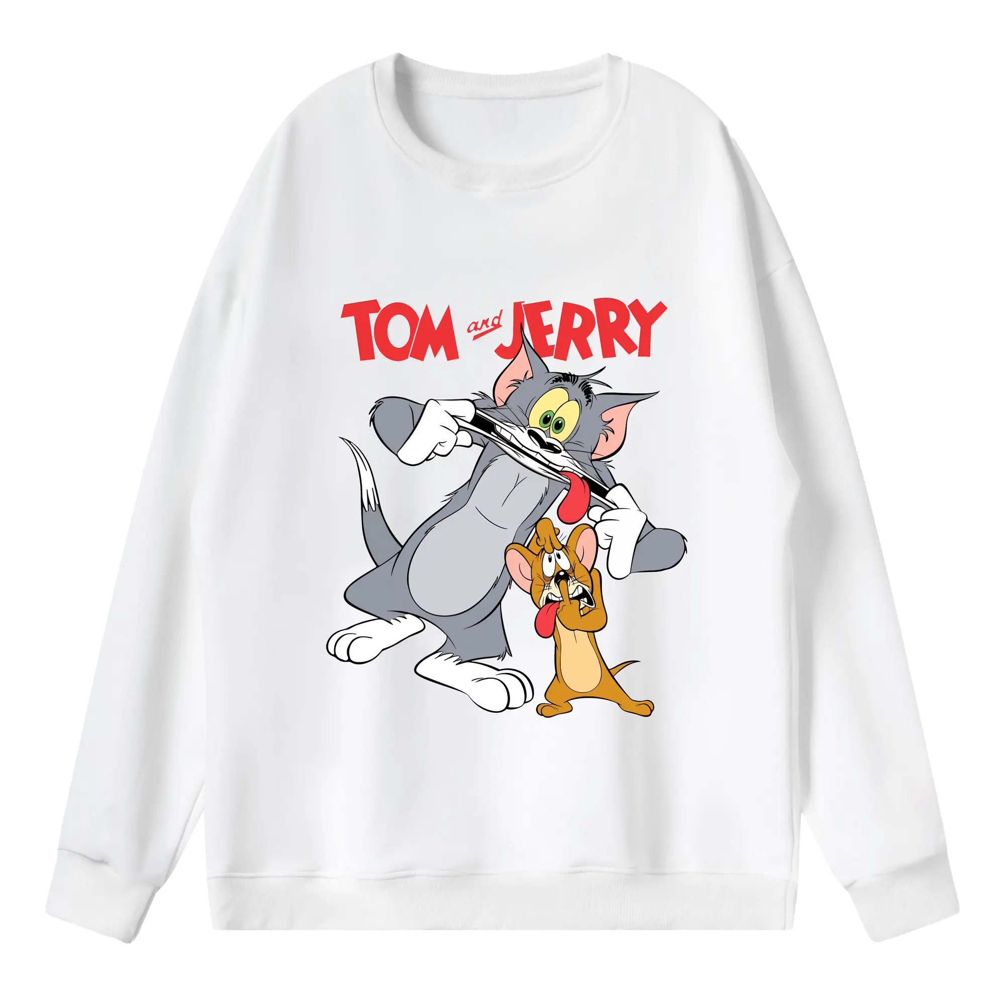 トムとジェリー グッズ ジェリー - 薄手 クルーネック スウェット 裏毛260g · ポリエステル 春秋向け カジュアル 男女兼用 · トレーナー デイリー スポーツ 散歩に最適