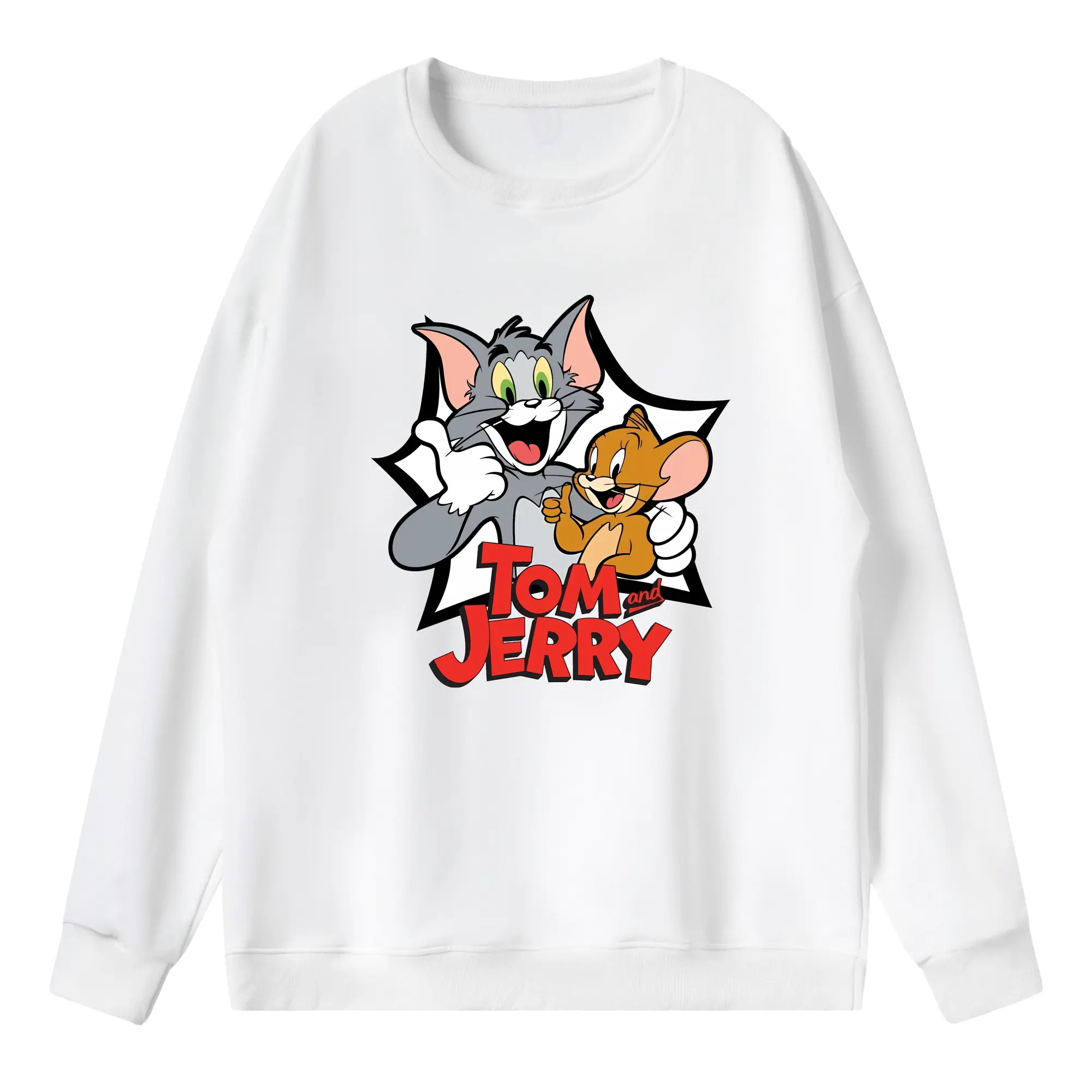 トムとジェリー グッズ ジェリー - 薄手 クルーネック スウェット 裏毛260g · ポリエステル 春秋向け カジュアル 男女兼用 · トレーナー デイリー スポーツ 散歩に最適