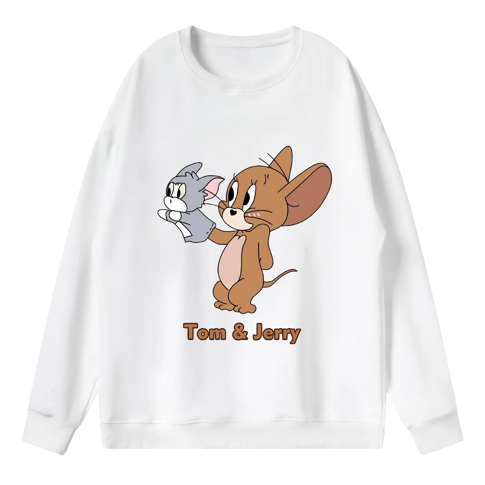 トムとジェリー グッズ ジェリー - 薄手 クルーネック スウェット 裏毛260g · ポリエステル 春秋向け カジュアル 男女兼用 · トレーナー デイリー スポーツ 散歩に最適