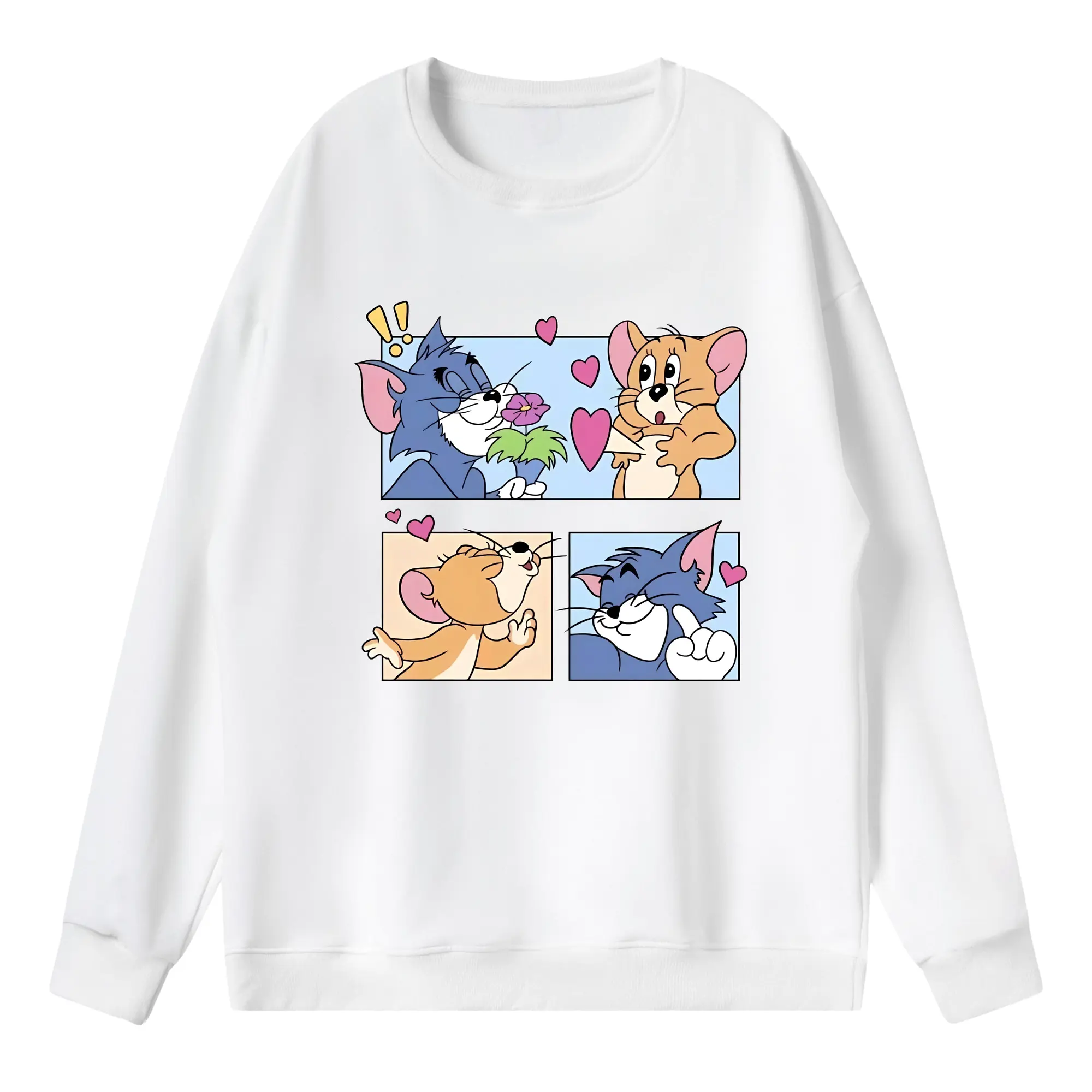 トムとジェリー グッズ ジェリー - 薄手 クルーネック スウェット 裏毛260g · ポリエステル 春秋向け カジュアル 男女兼用 · トレーナー デイリー スポーツ 散歩に最適