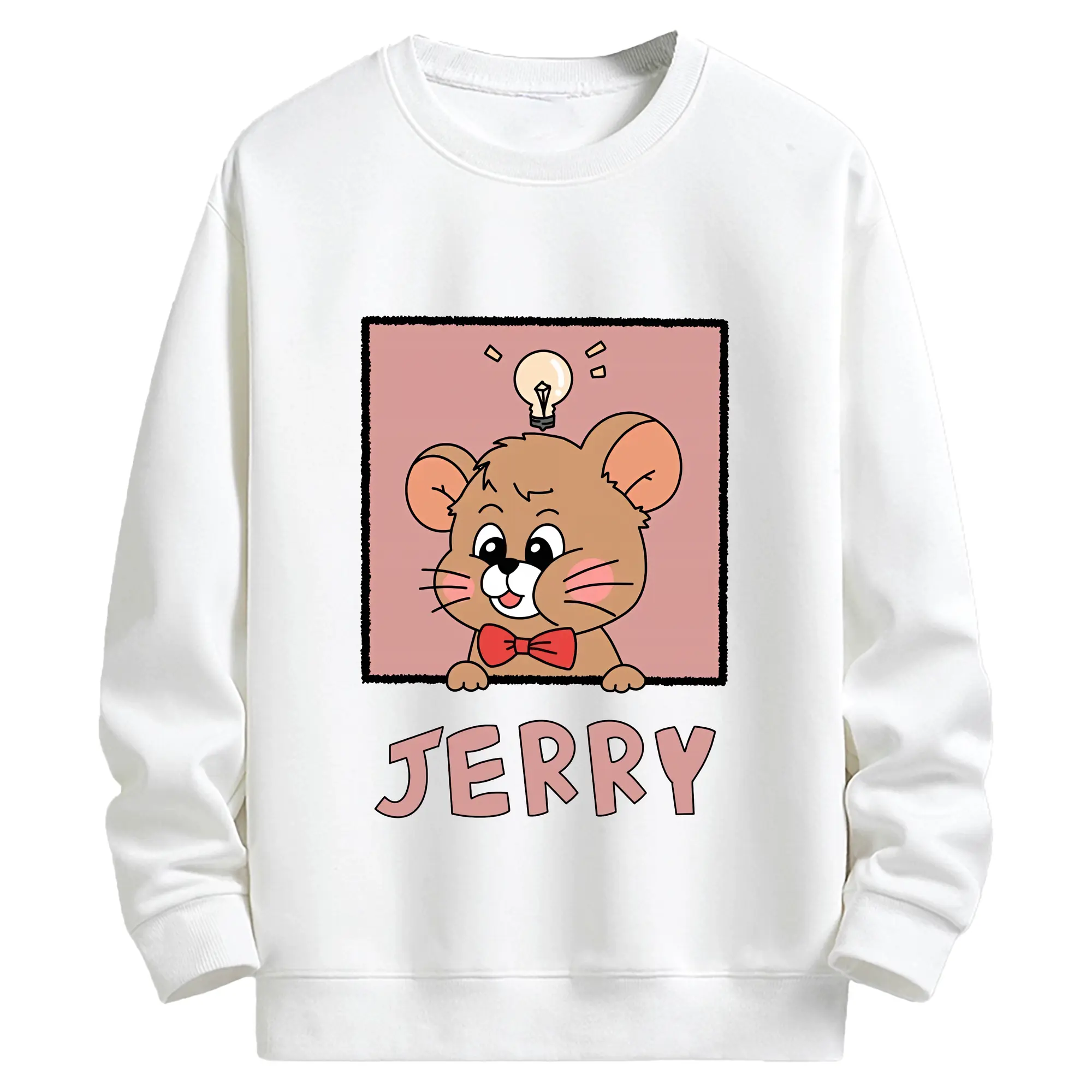 トムとジェリー グッズ ジェリー - キッズ クルーネックスウェットシャツ ・ フロントプリント ・ 綿80％ ポリエステル20％ ・ 快適 通学 スポーツ 日常使い お散歩用