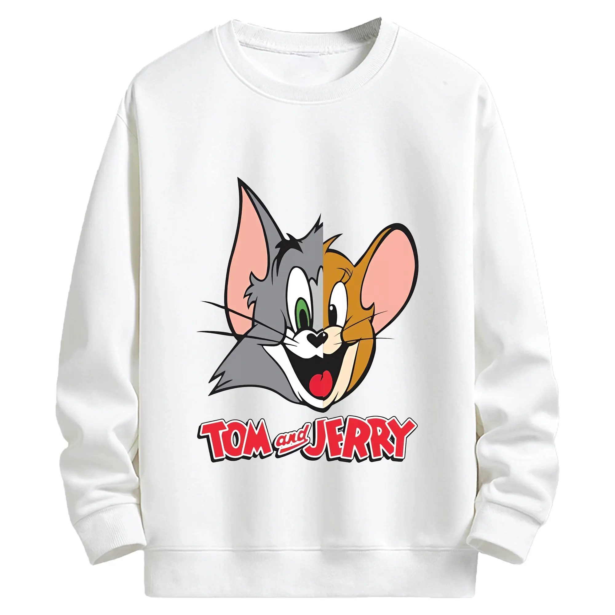 トムとジェリー グッズ ジェリー - キッズ クルーネックスウェットシャツ ・ フロントプリント ・ 綿80％ ポリエステル20％ ・ 快適 通学 スポーツ 日常使い お散歩用