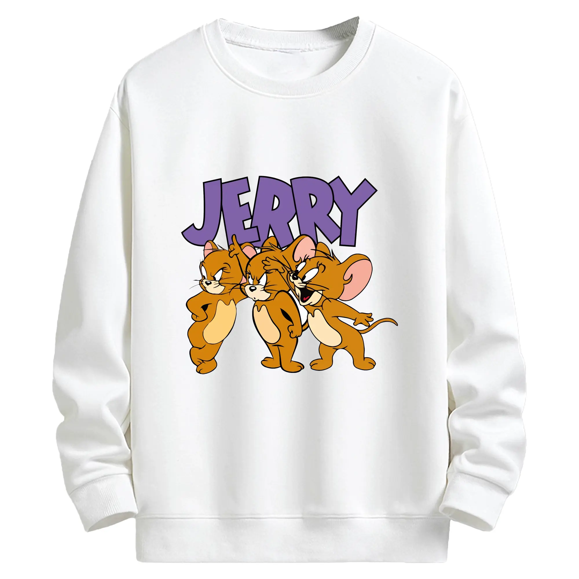トムとジェリー グッズ ジェリー - キッズ クルーネックスウェットシャツ ・ フロントプリント ・ 綿80％ ポリエステル20％ ・ 快適 通学 スポーツ 日常使い お散歩用