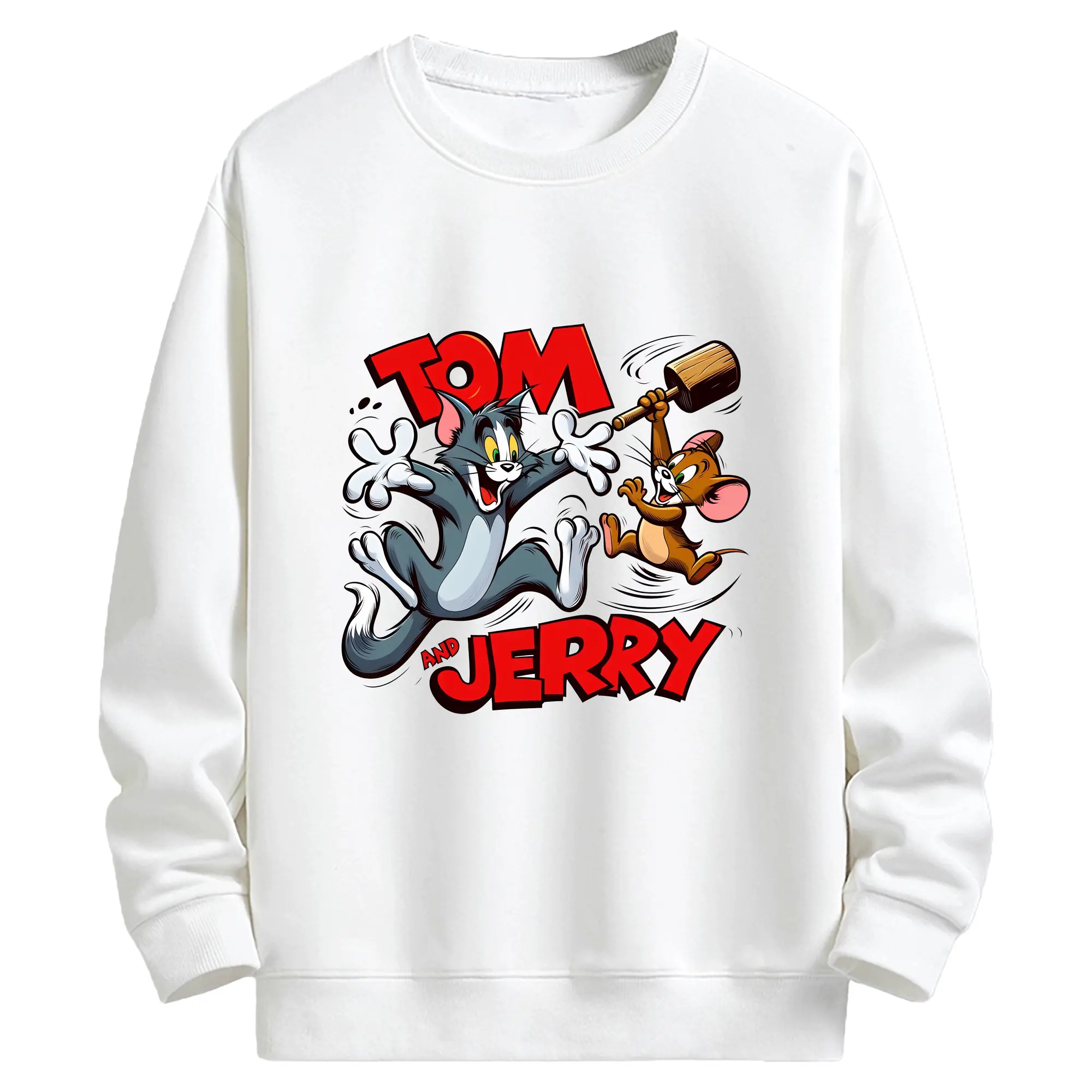 トムとジェリー グッズ ジェリー - キッズ クルーネックスウェットシャツ ・ フロントプリント ・ 綿80％ ポリエステル20％ ・ 快適 通学 スポーツ 日常使い お散歩用