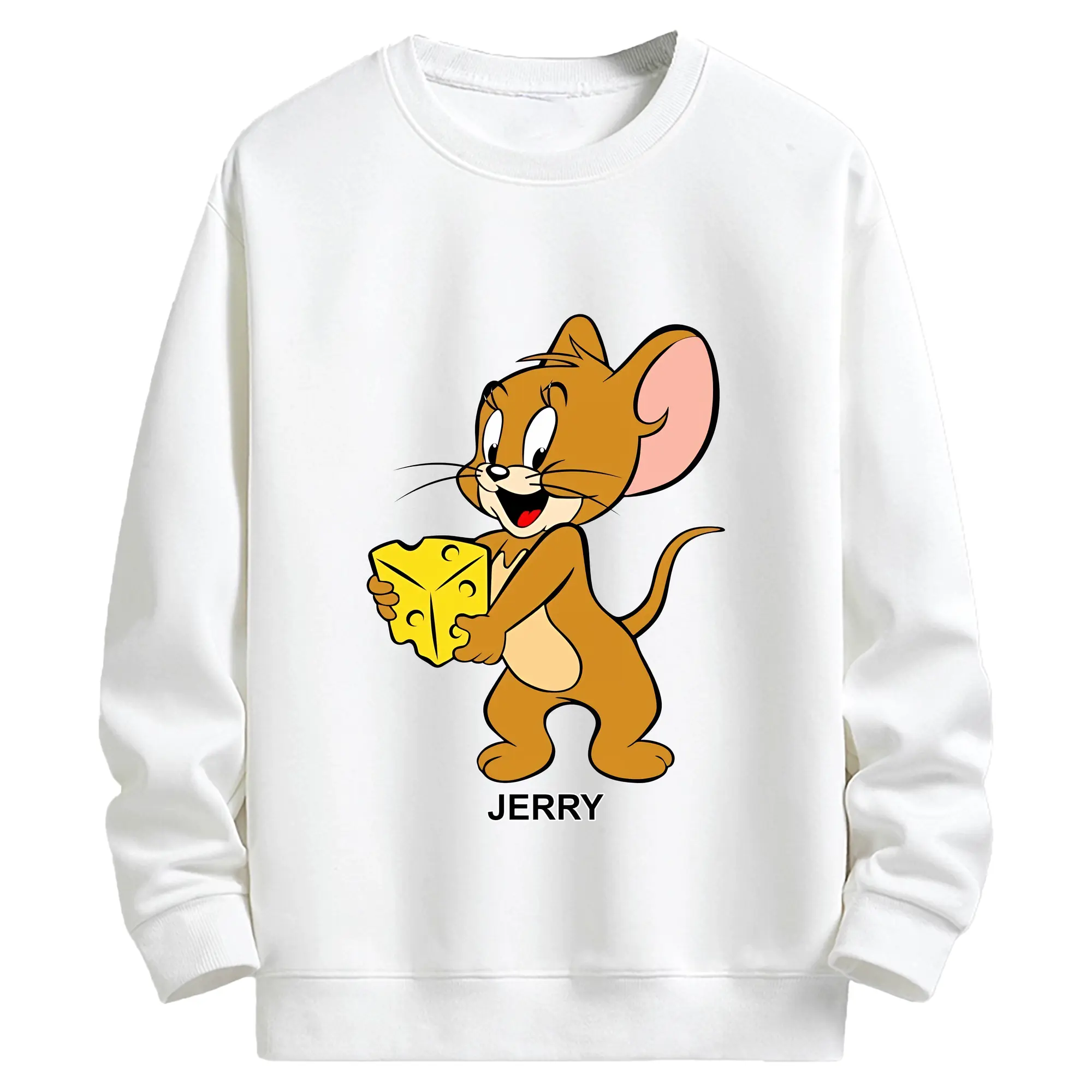 トムとジェリー グッズ ジェリー - キッズ クルーネックスウェットシャツ ・ フロントプリント ・ 綿80％ ポリエステル20％ ・ 快適 通学 スポーツ 日常使い お散歩用