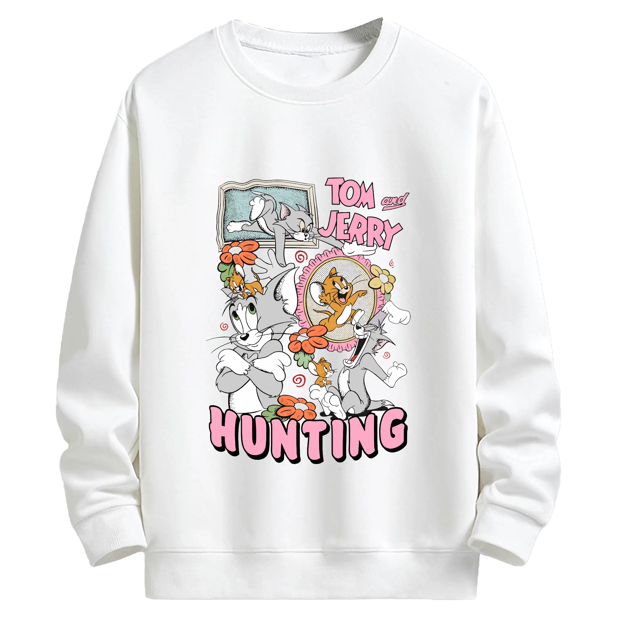 トムとジェリー グッズ ジェリー - キッズ クルーネックスウェットシャツ ・ フロントプリント ・ 綿80％ ポリエステル20％ ・ 快適 通学 スポーツ 日常使い お散歩用