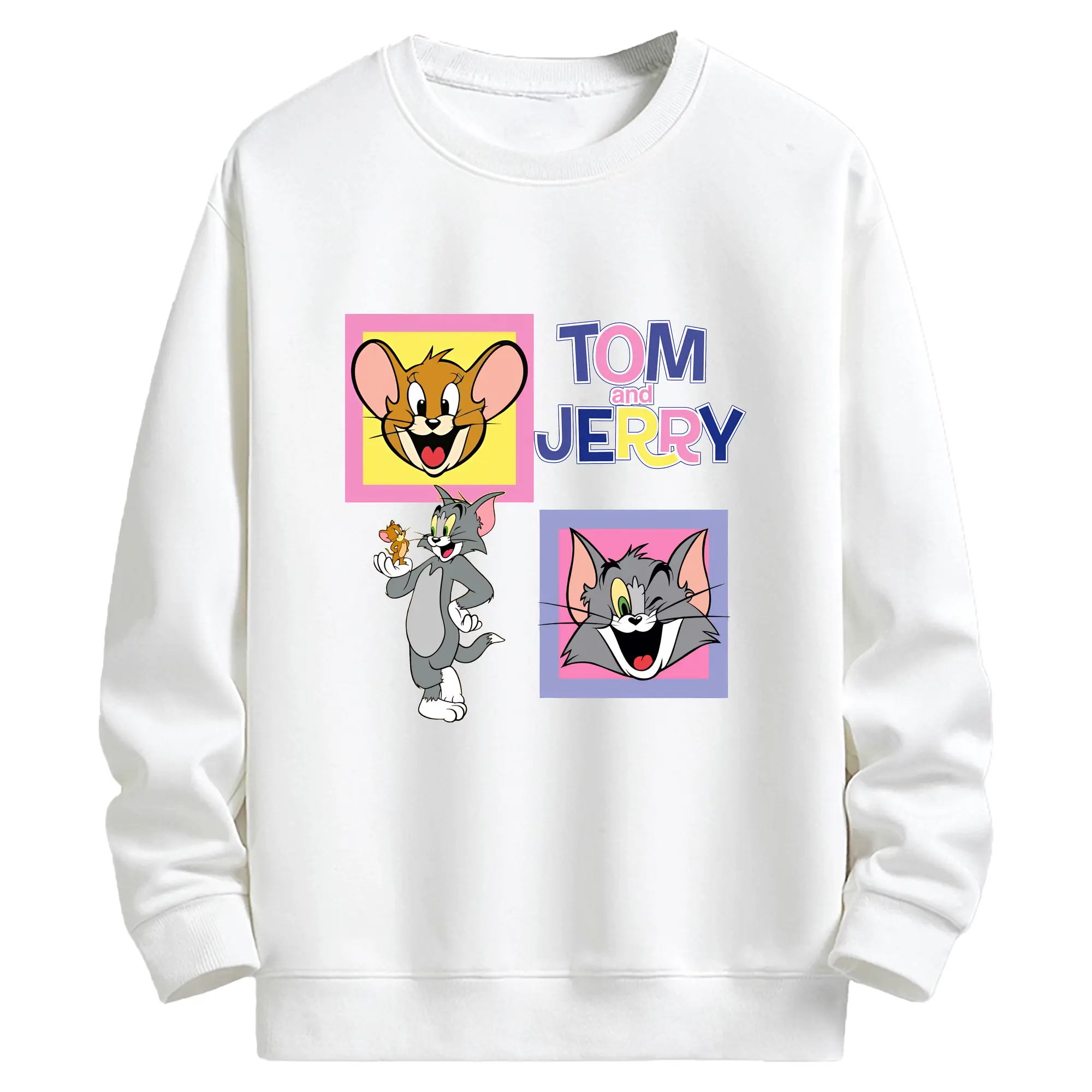 トムとジェリー グッズ ジェリー - キッズ クルーネックスウェットシャツ ・ フロントプリント ・ 綿80％ ポリエステル20％ ・ 快適 通学 スポーツ 日常使い お散歩用
